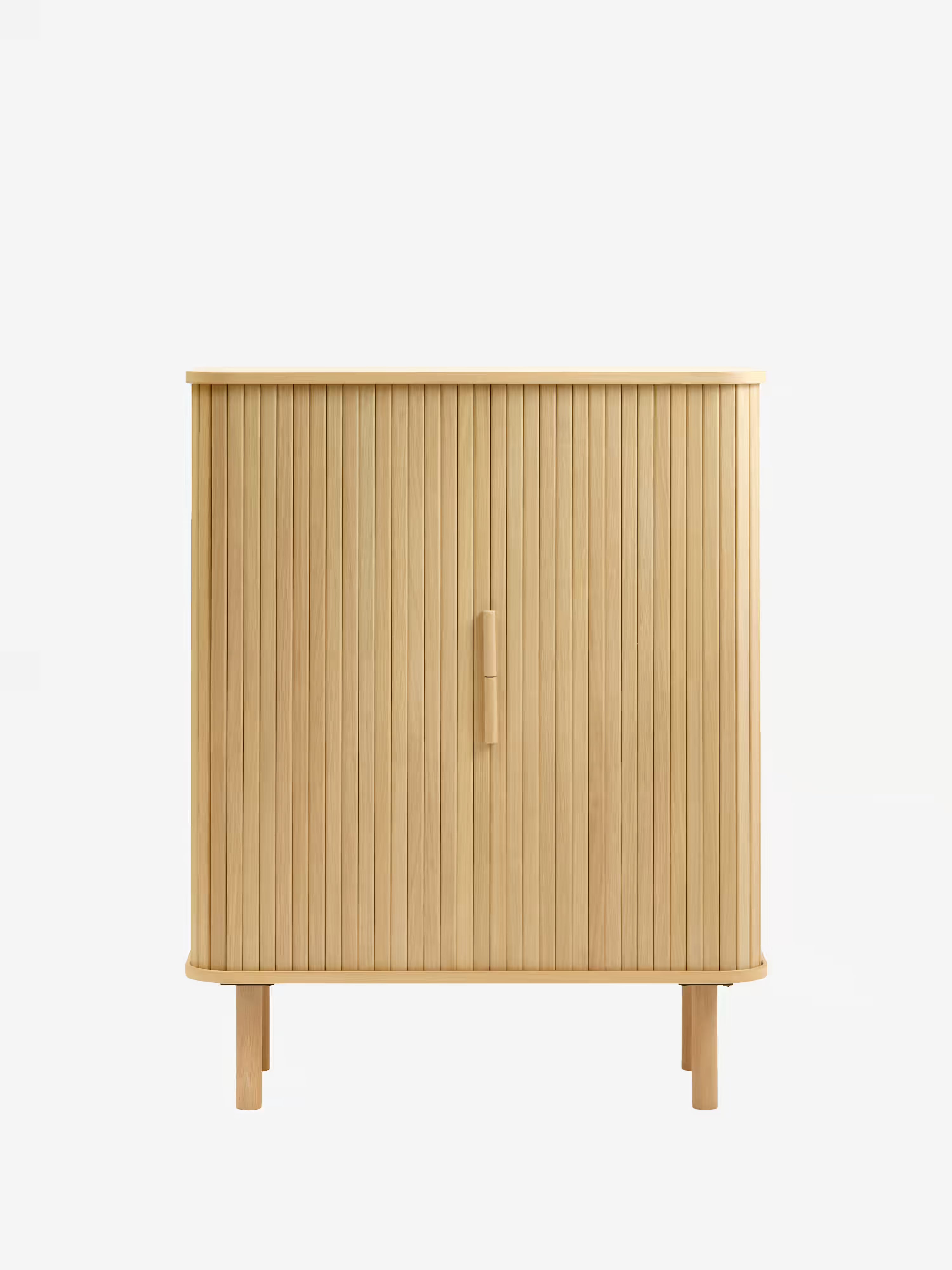 Cavo aparador alto de roble natural chapado - 2 puertas 113 x 90 cm
