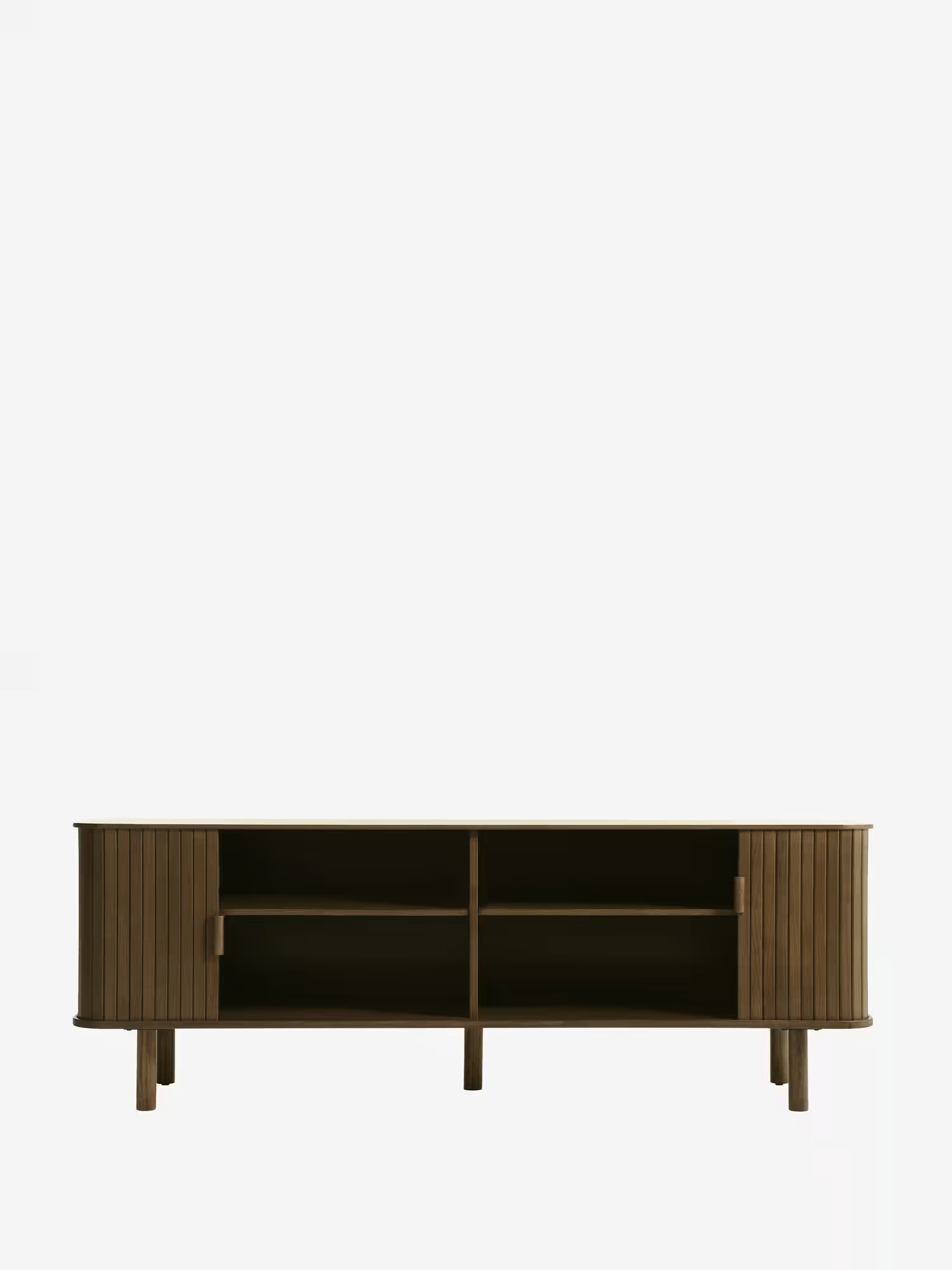 Cavo mueble TV de roble oscuro chapado | Diseño escandinavo 160 x 40 cm