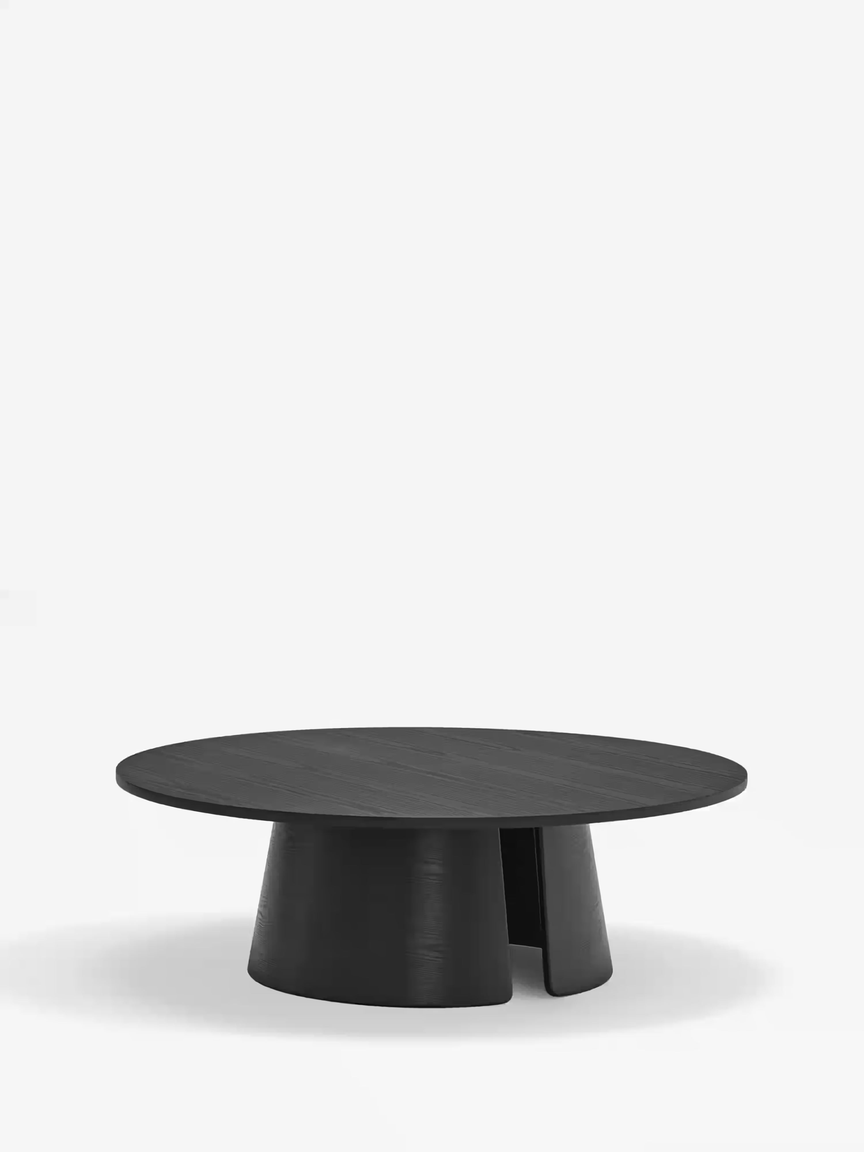 Cep Low Coffee Table in Curved Black Wood – Minimalist Design 110 x 36 cm