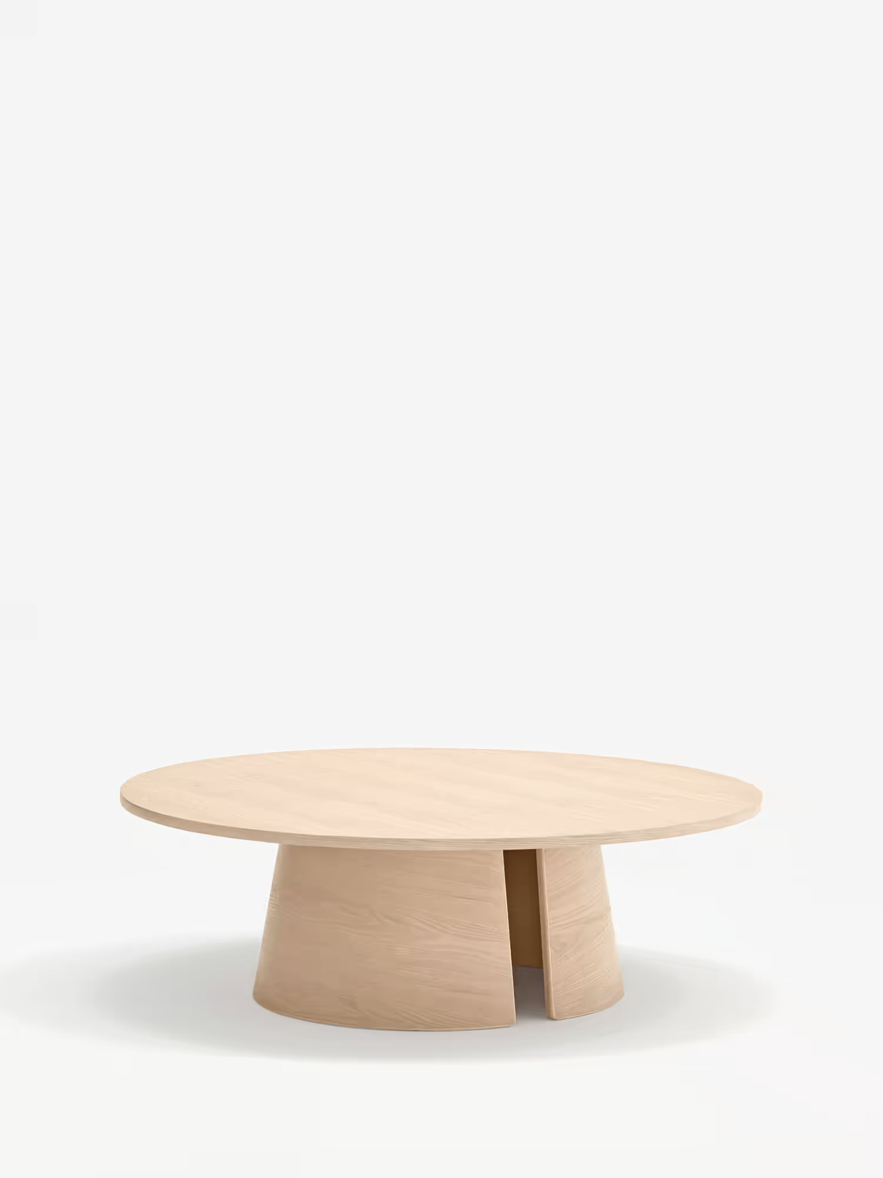 Cep Niedriger Couchtisch aus gebogenem hellen Eichenholz – minimalistisches Design 110 x 36 cm