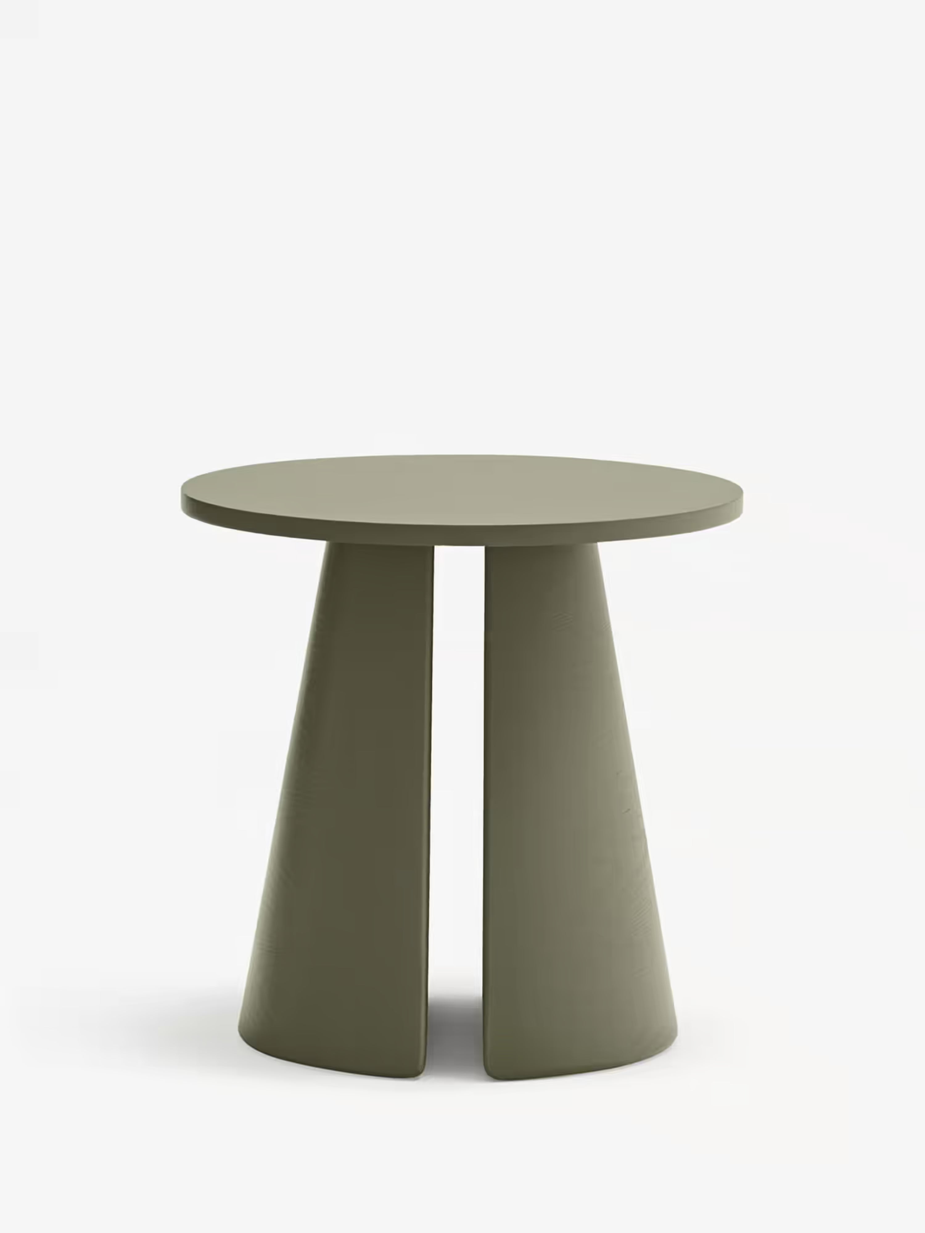 Cep Tavolino d’appoggio rotondo in frassino verde oliva - anche comodino 50 x 50 cm
