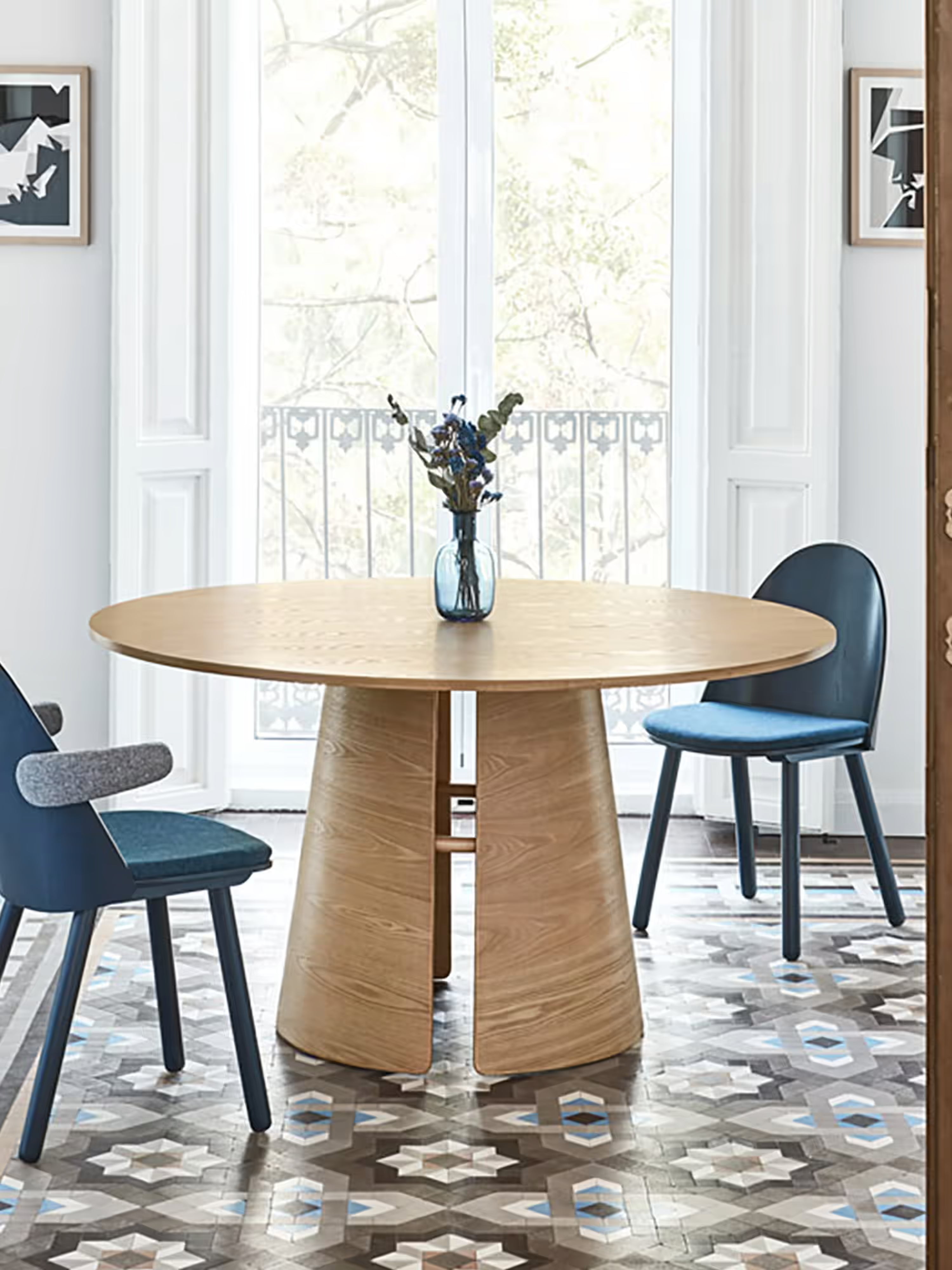 Cep tavolo da pranzo rotondo - rovere naturale e legno curvato Ø 137 cm
