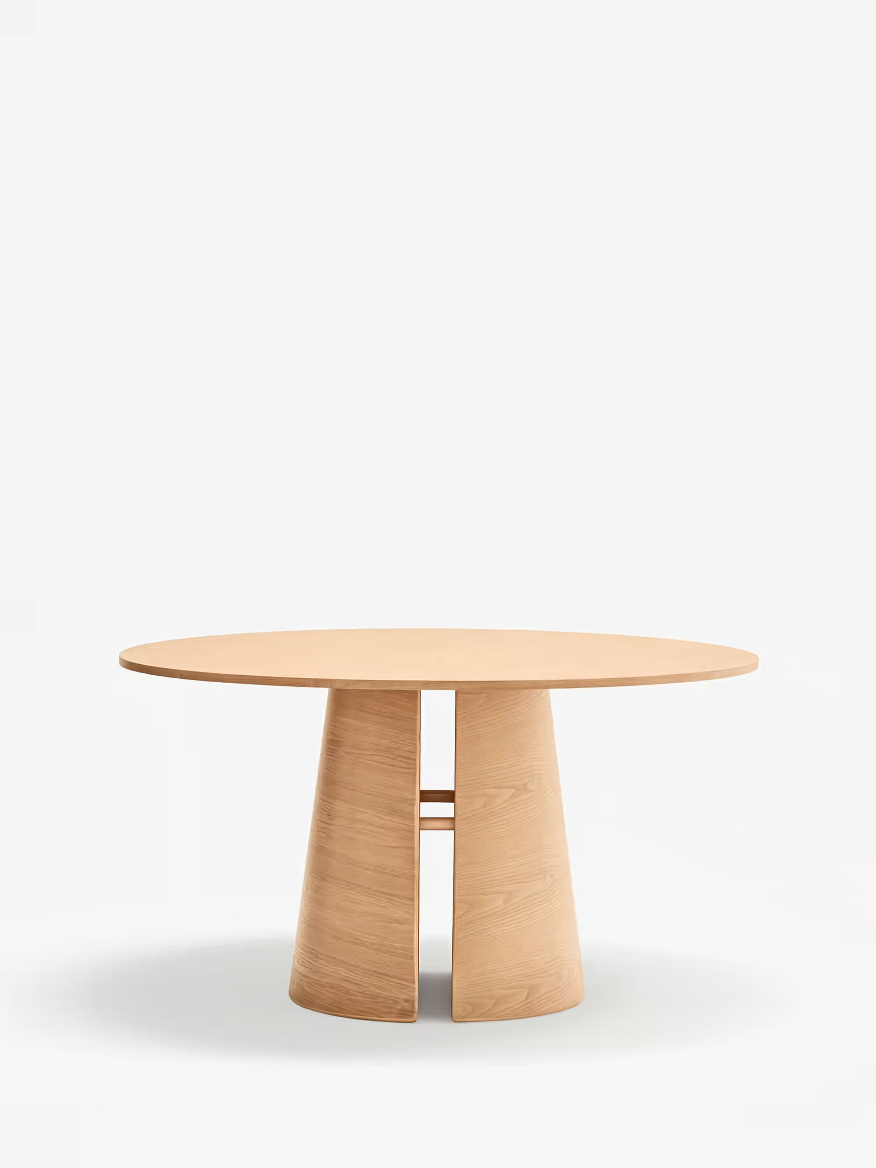 Cep mesa de comedor redonda - roble natural y madera curvada Ø 137 cm