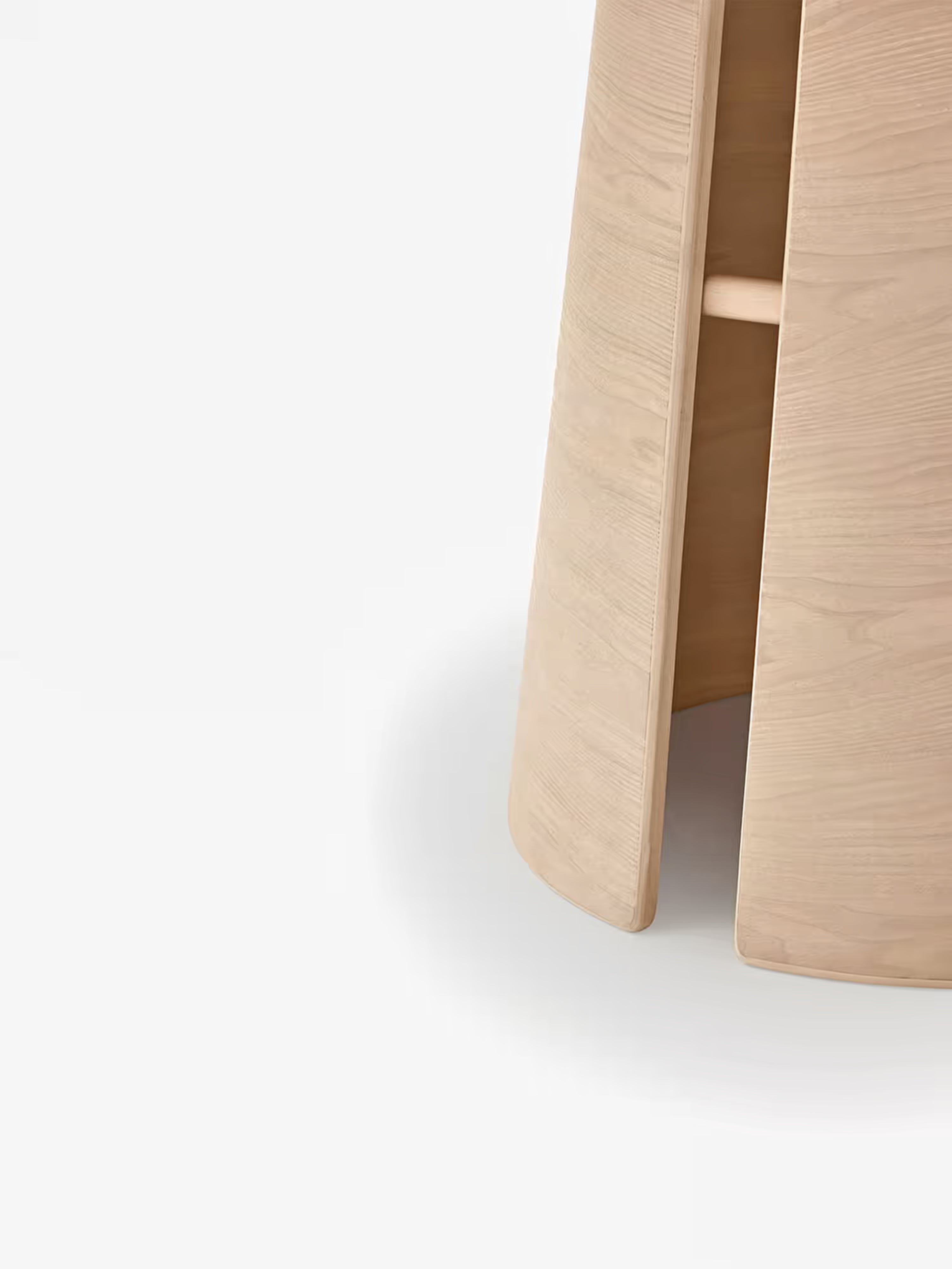 Cep mesa de comedor redonda - roble claro y madera curvada Ø 157 cm