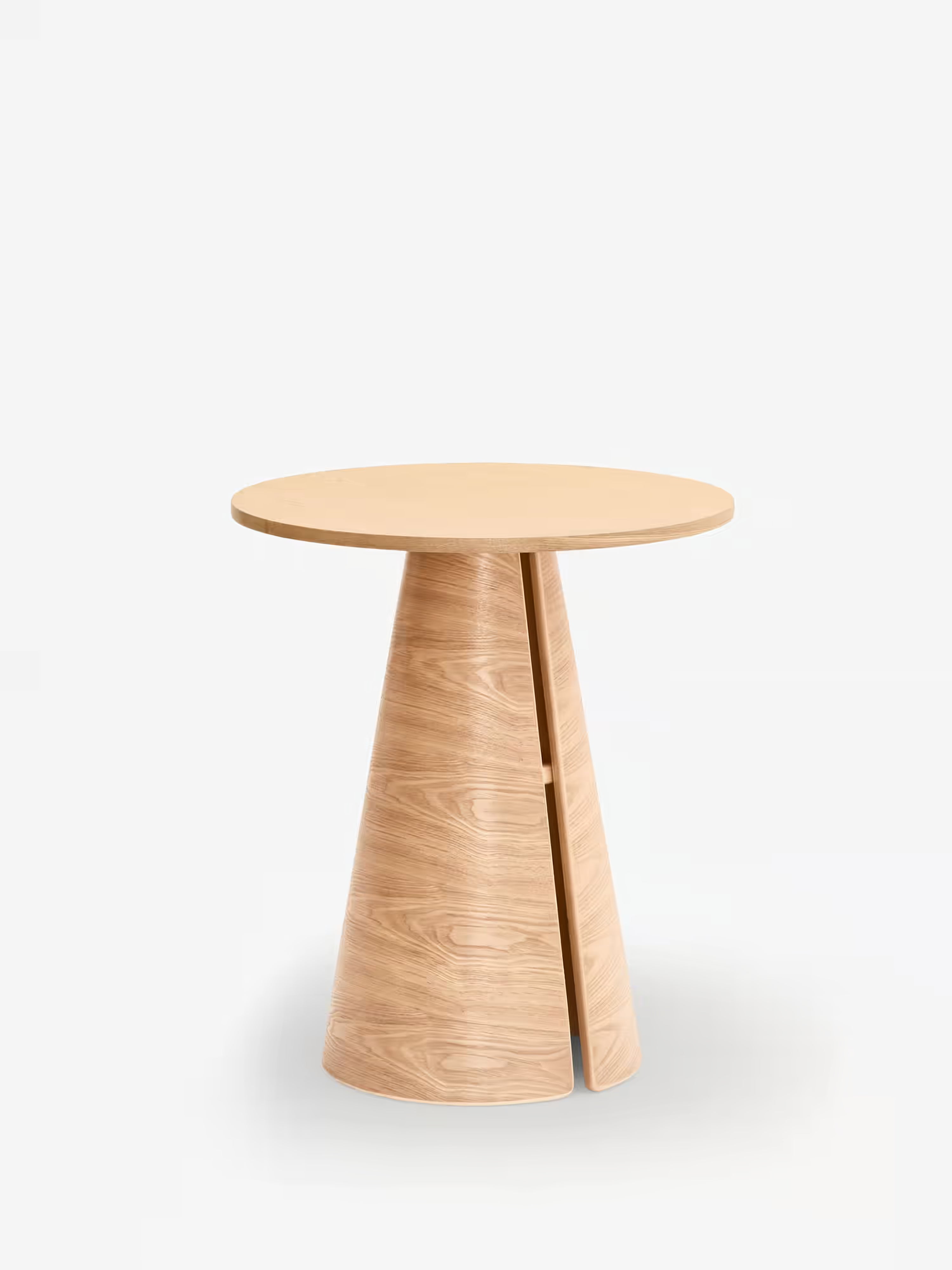 Cep mesa redonda de roble y madera curvada Ø 65 cm