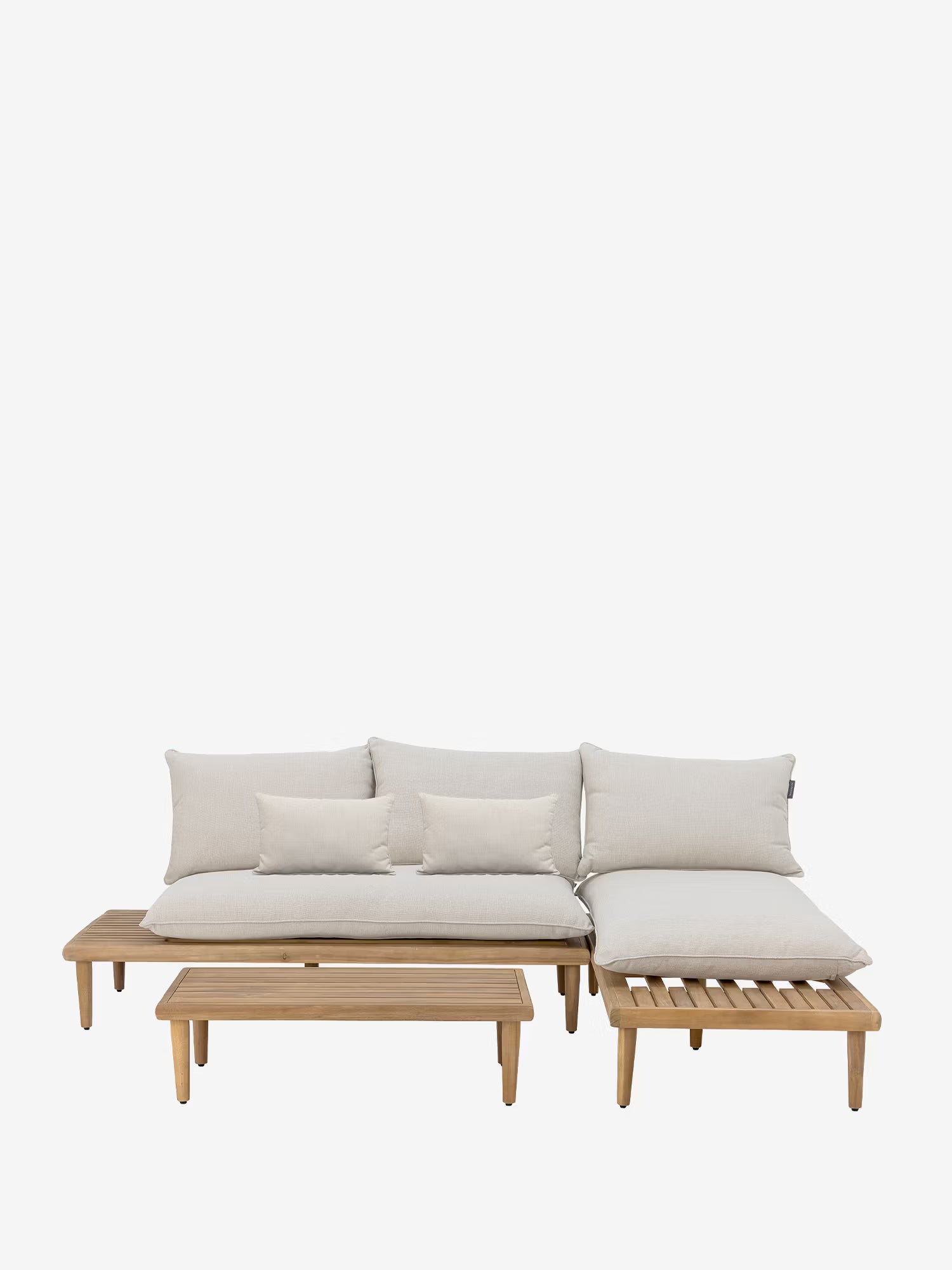 Cesano lounge set da esterno in legno di Acacia certificato FSC® - divano angolare con tavolino e cuscini incluso