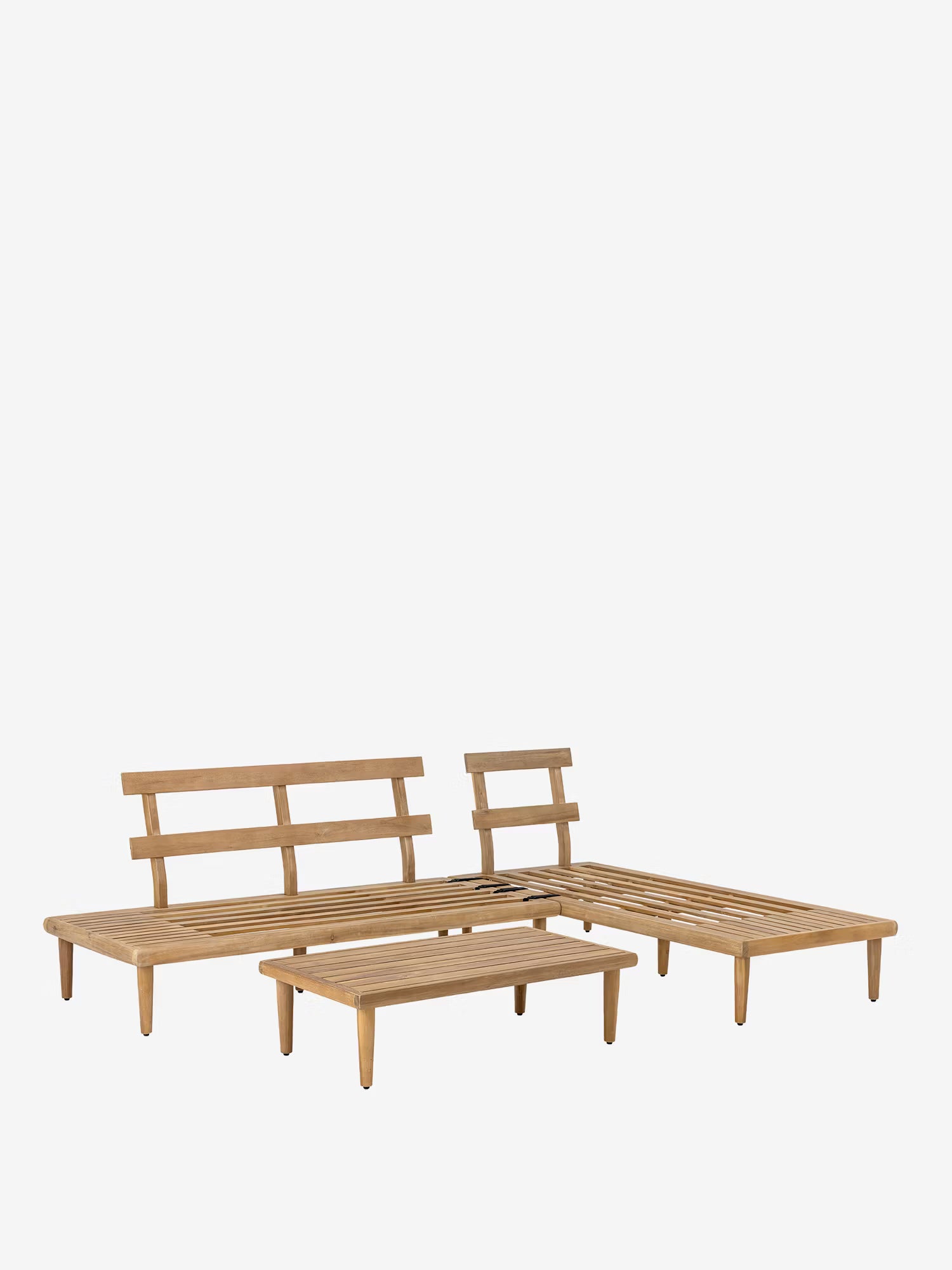 Cesano Outdoor lounge set in FSC® certified Acacia wood - corner sofa with table and cushions included