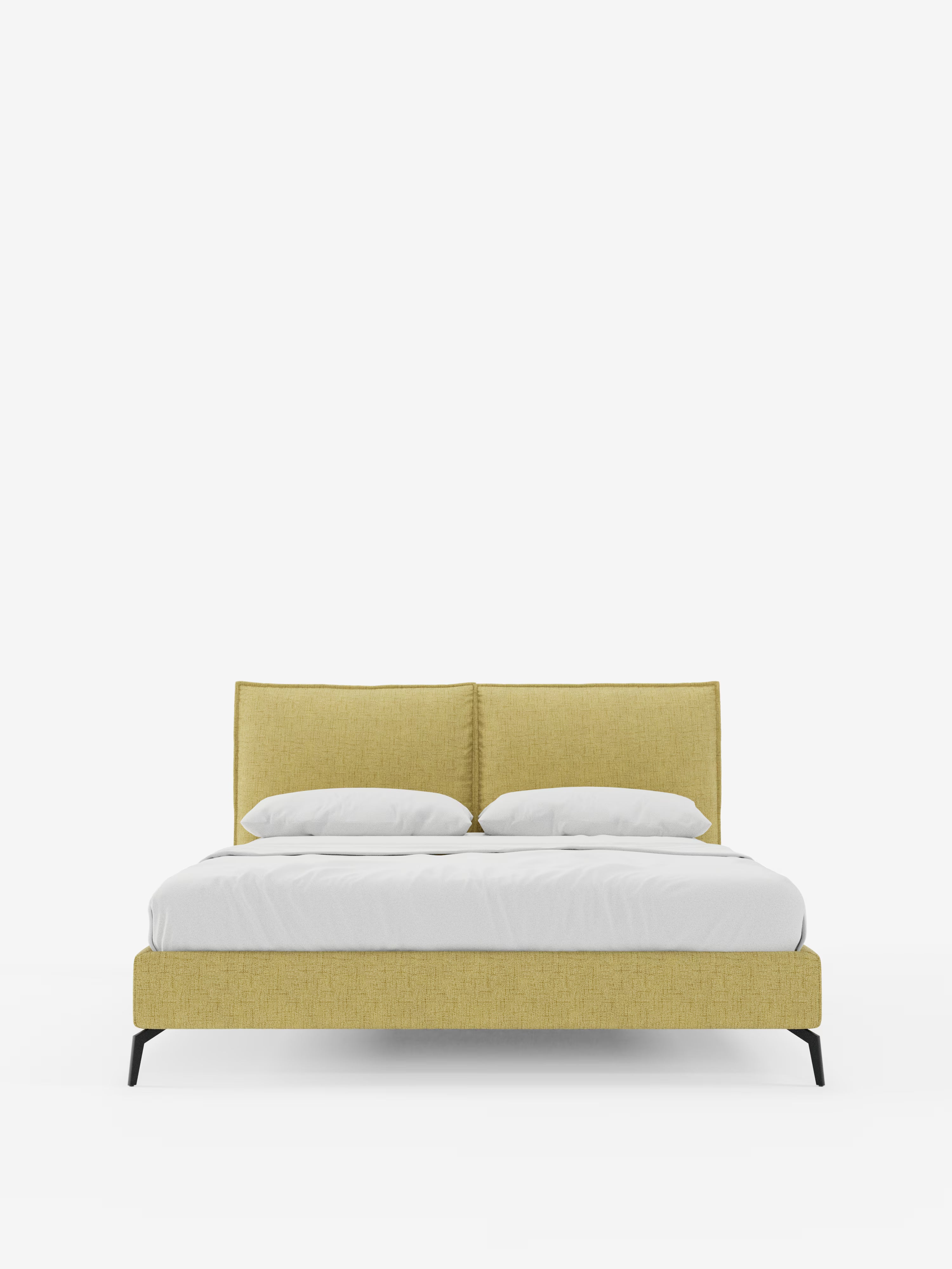 Cloe Letto Imbottito design elegante con piedi in metallo e tessuto fiammato impermeabile