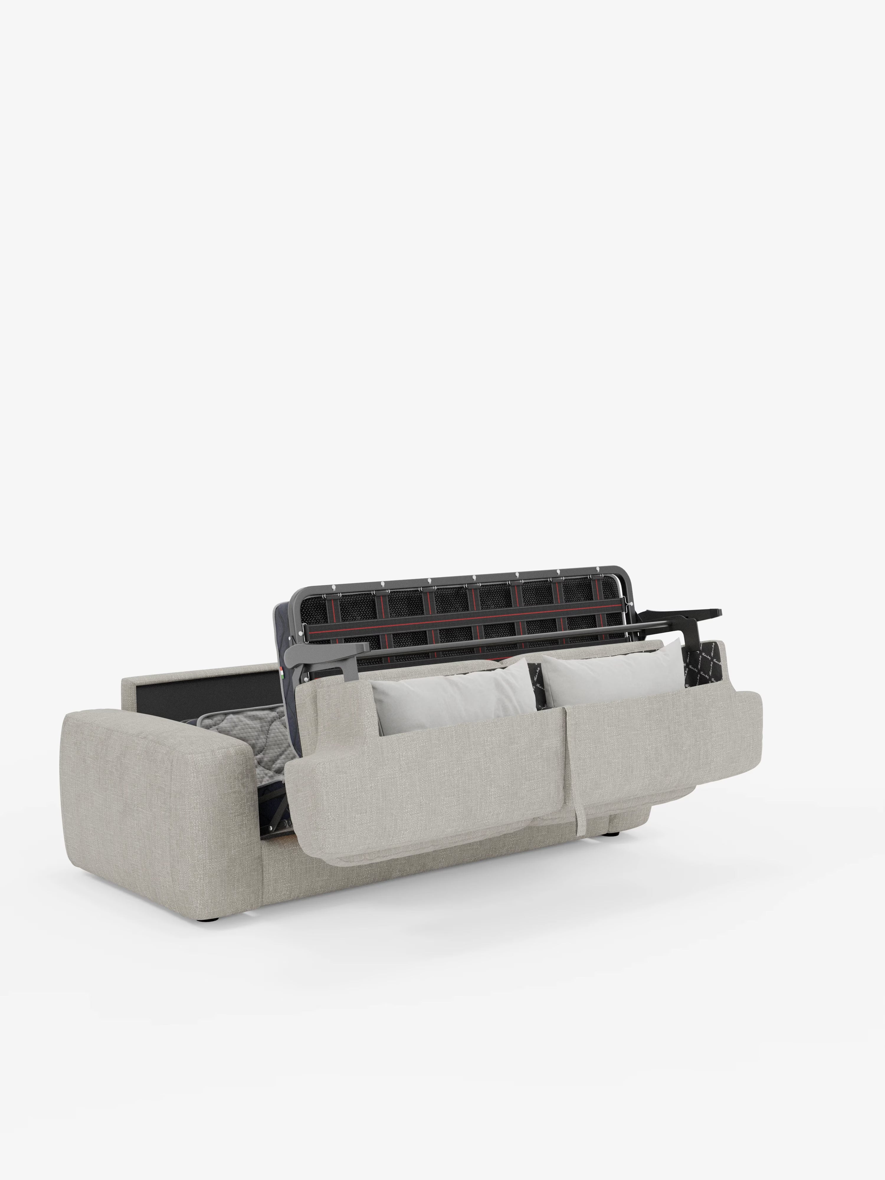 Cloud Divano letto moderno con materasso alto 17 cm - 2 posti e 3 posti in tessuto impermeabile