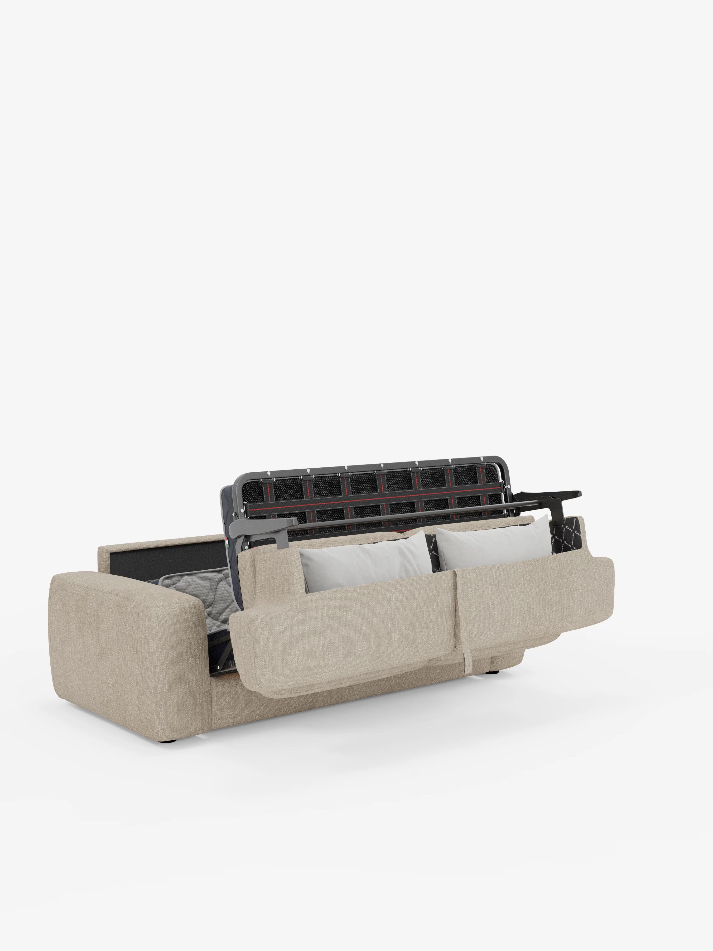 Cloud Divano letto moderno con materasso alto 17 cm - 2 posti e 3 posti in tessuto impermeabile