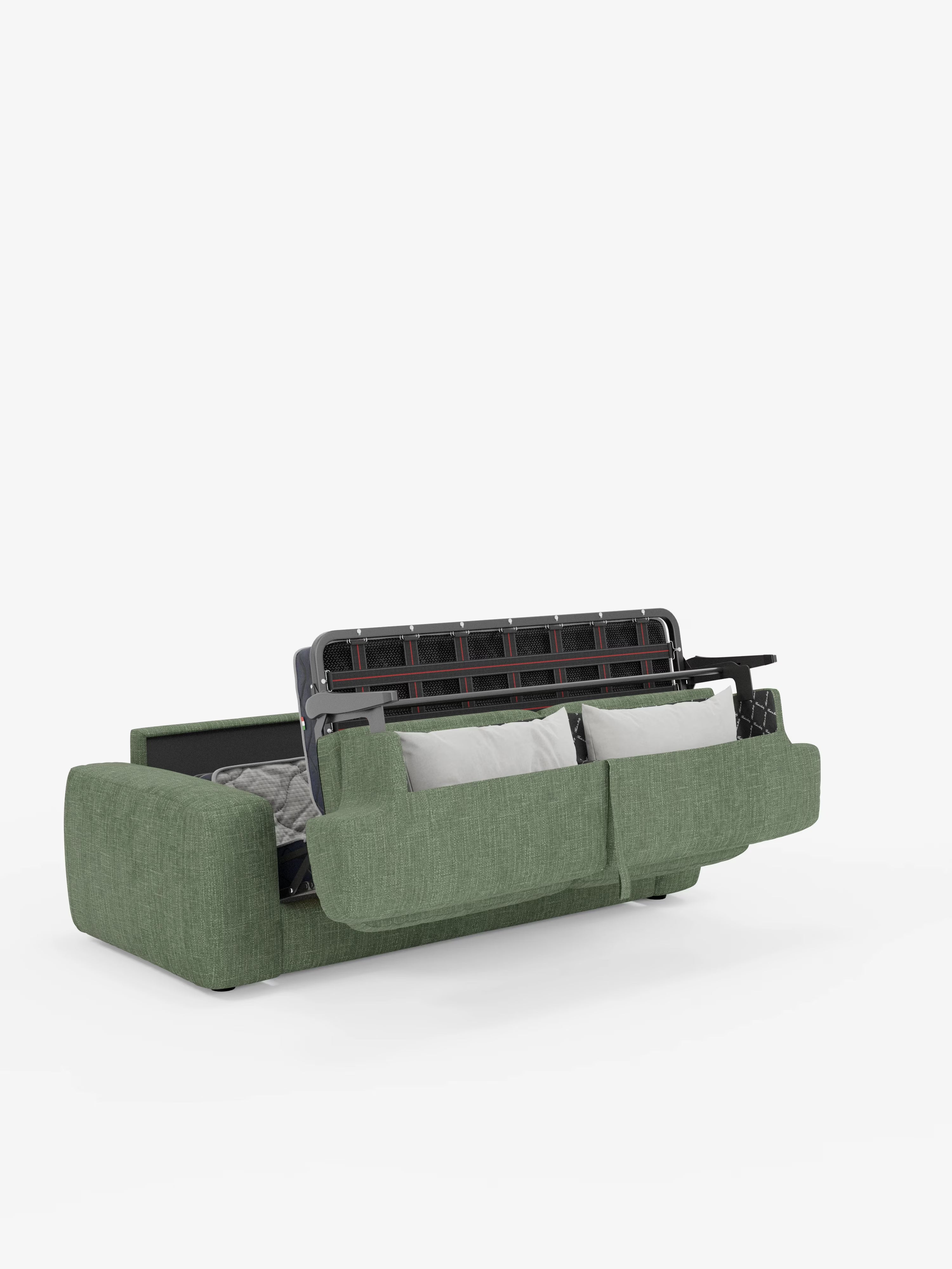 Cloud Divano letto moderno con materasso alto 17 cm - 2 posti e 3 posti in tessuto impermeabile