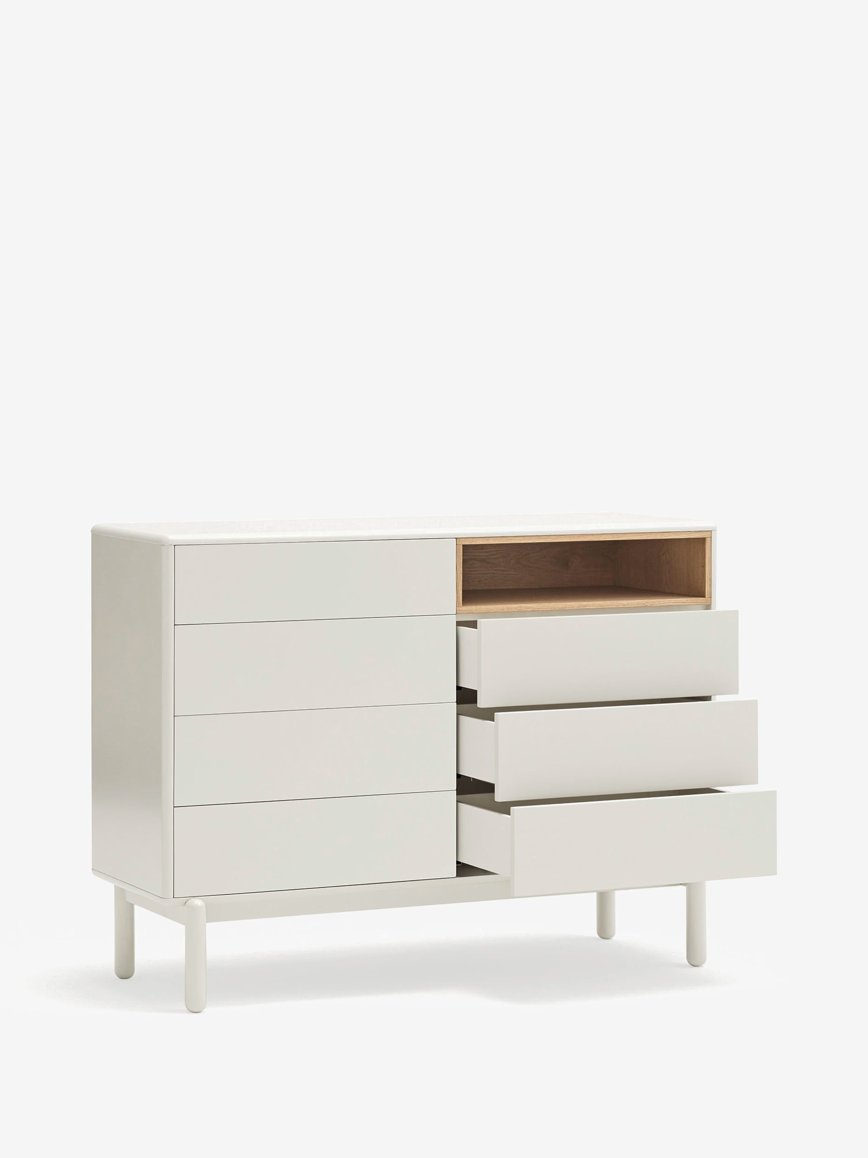 Corvo comò in mdf laccato crema - cassettiera a 7 cassetti 120 x 90 cm
