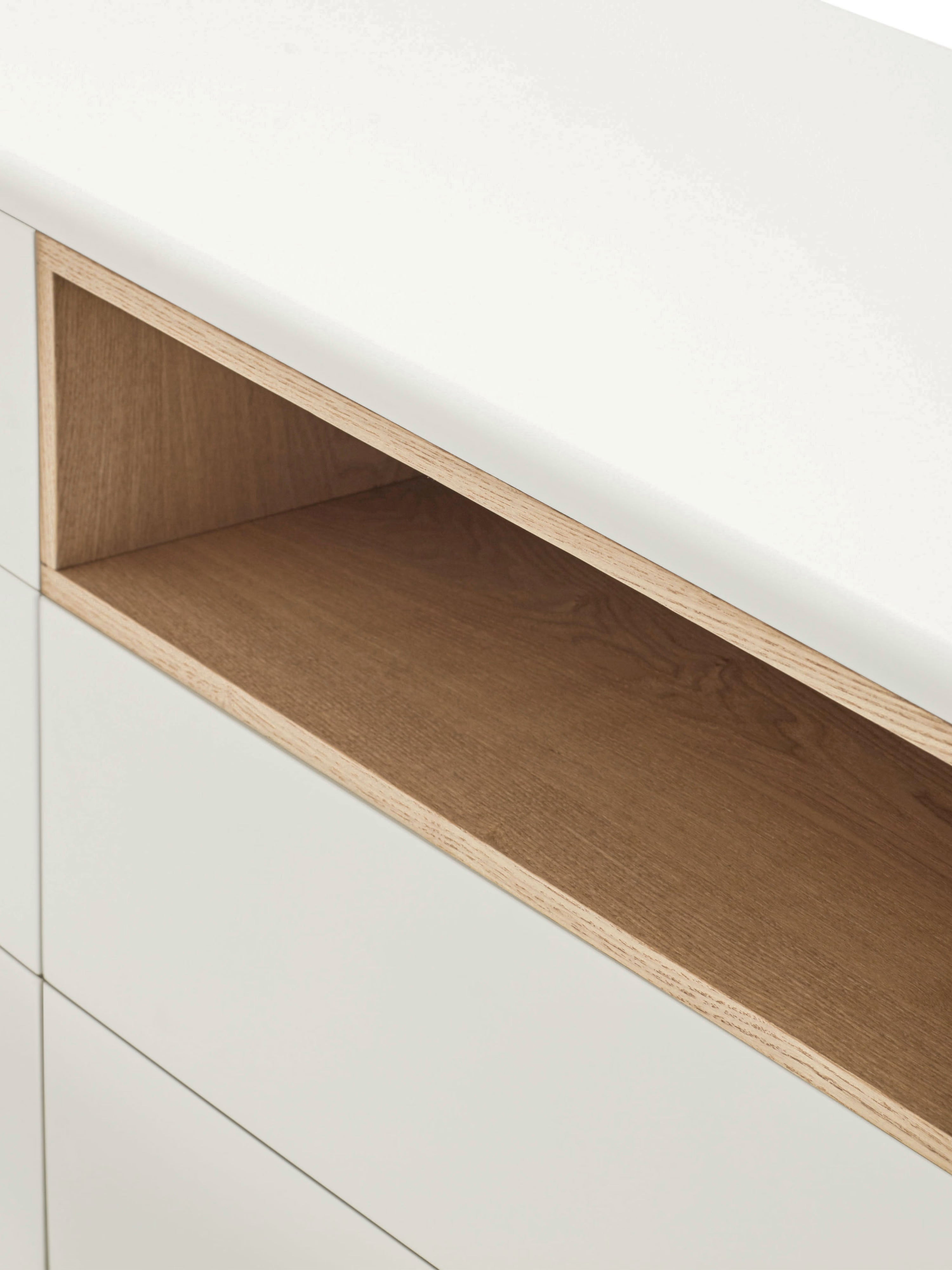 Corvo comò in mdf laccato crema - cassettiera a 7 cassetti 120 x 90 cm