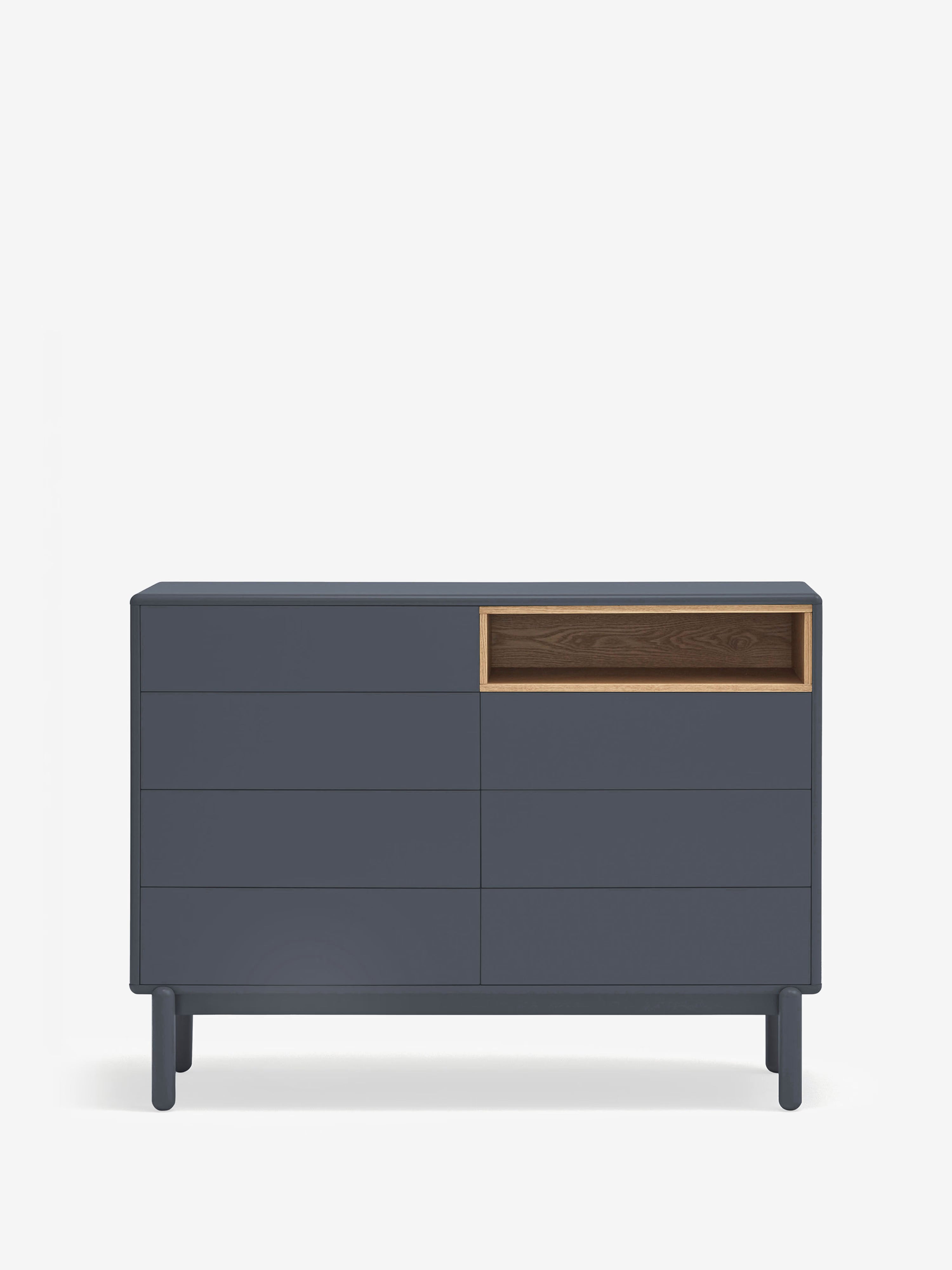 Corvo comò in mdf laccato antracite - cassettiera a 7 cassetti 120 x 90 cm