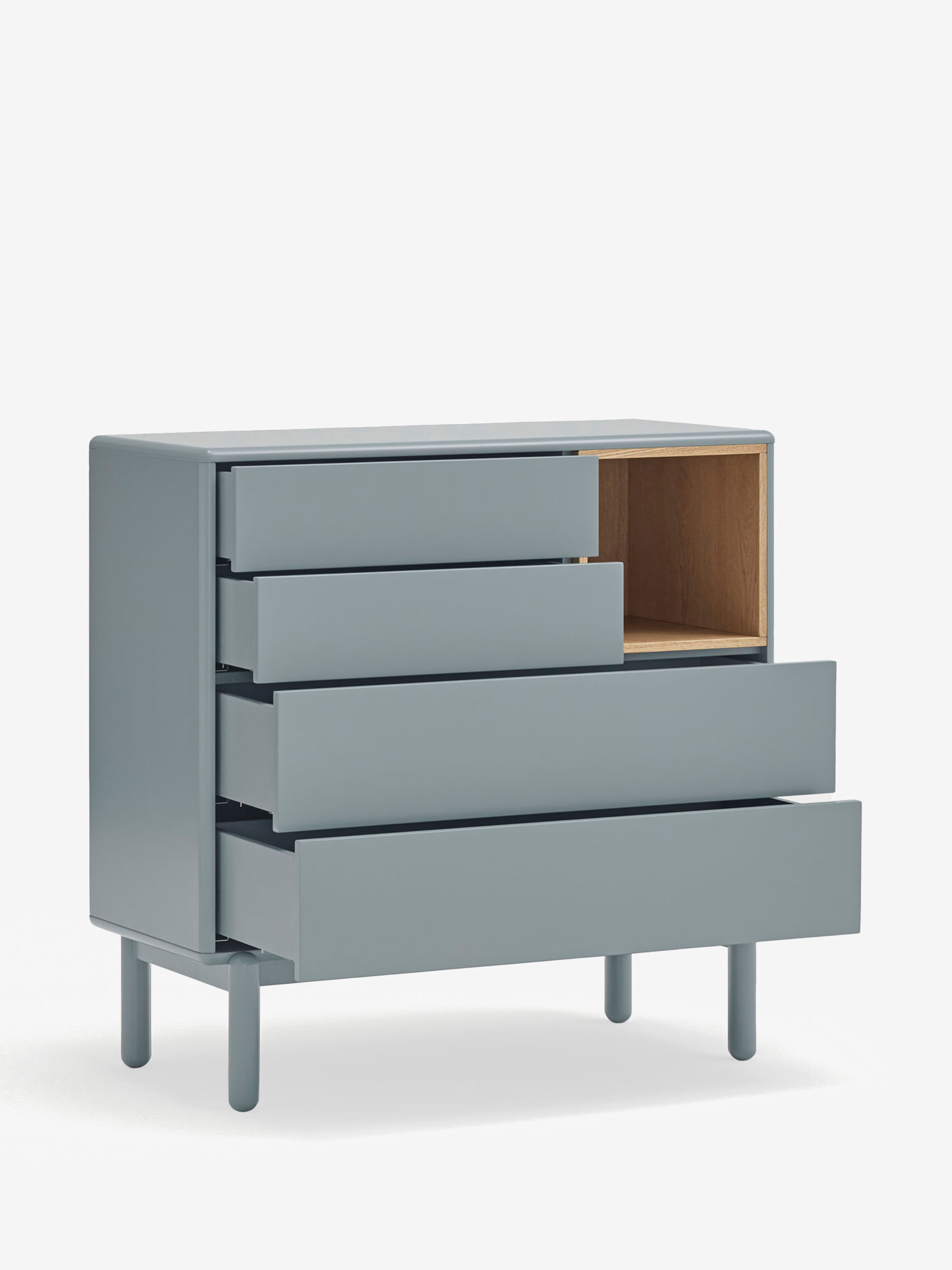 Corvo comò in mdf laccato carta da zucchero - cassettiera 4 cassetti 90 x 90 cm