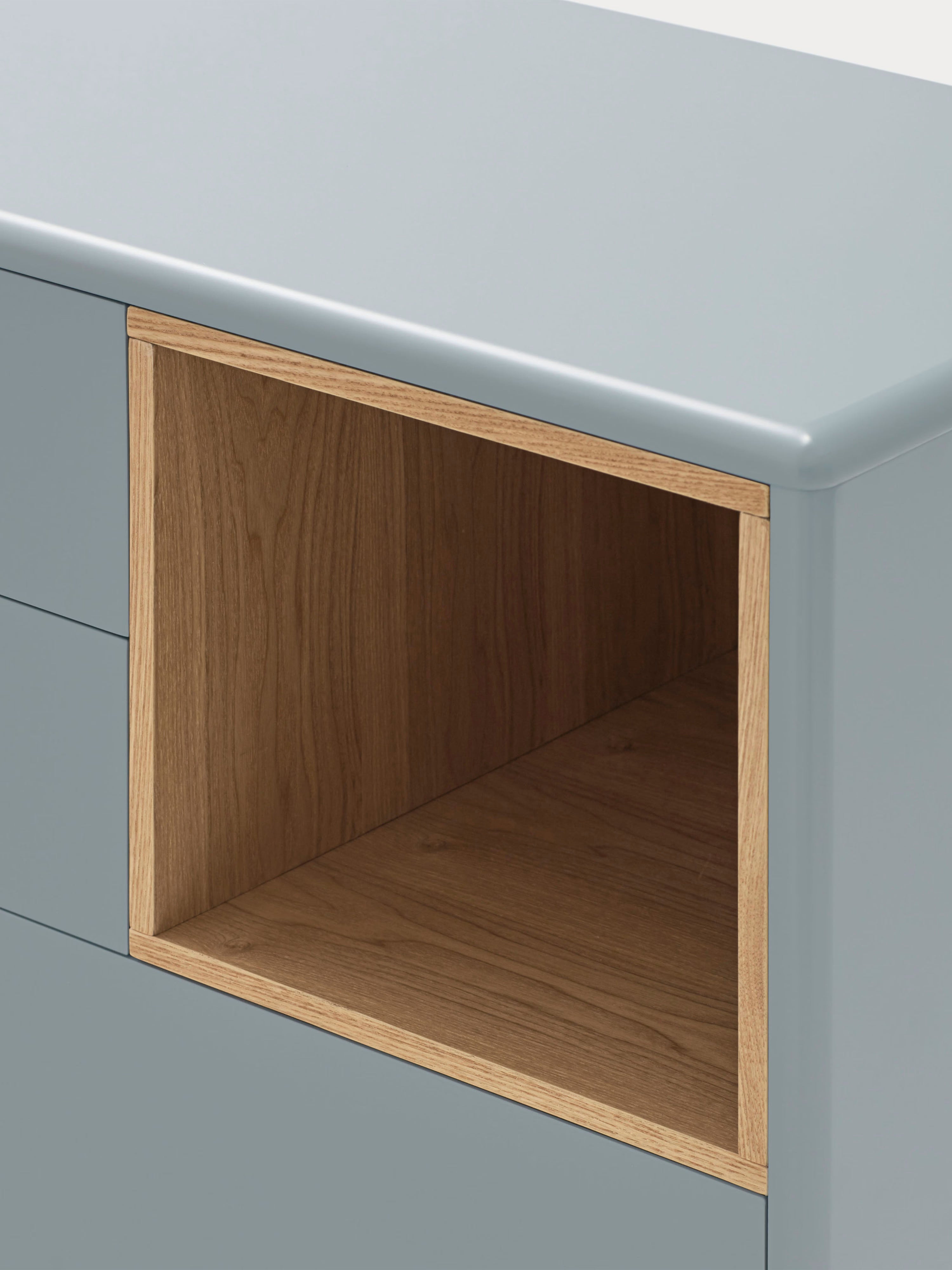 Corvo comò in mdf laccato carta da zucchero - cassettiera 4 cassetti 90 x 90 cm