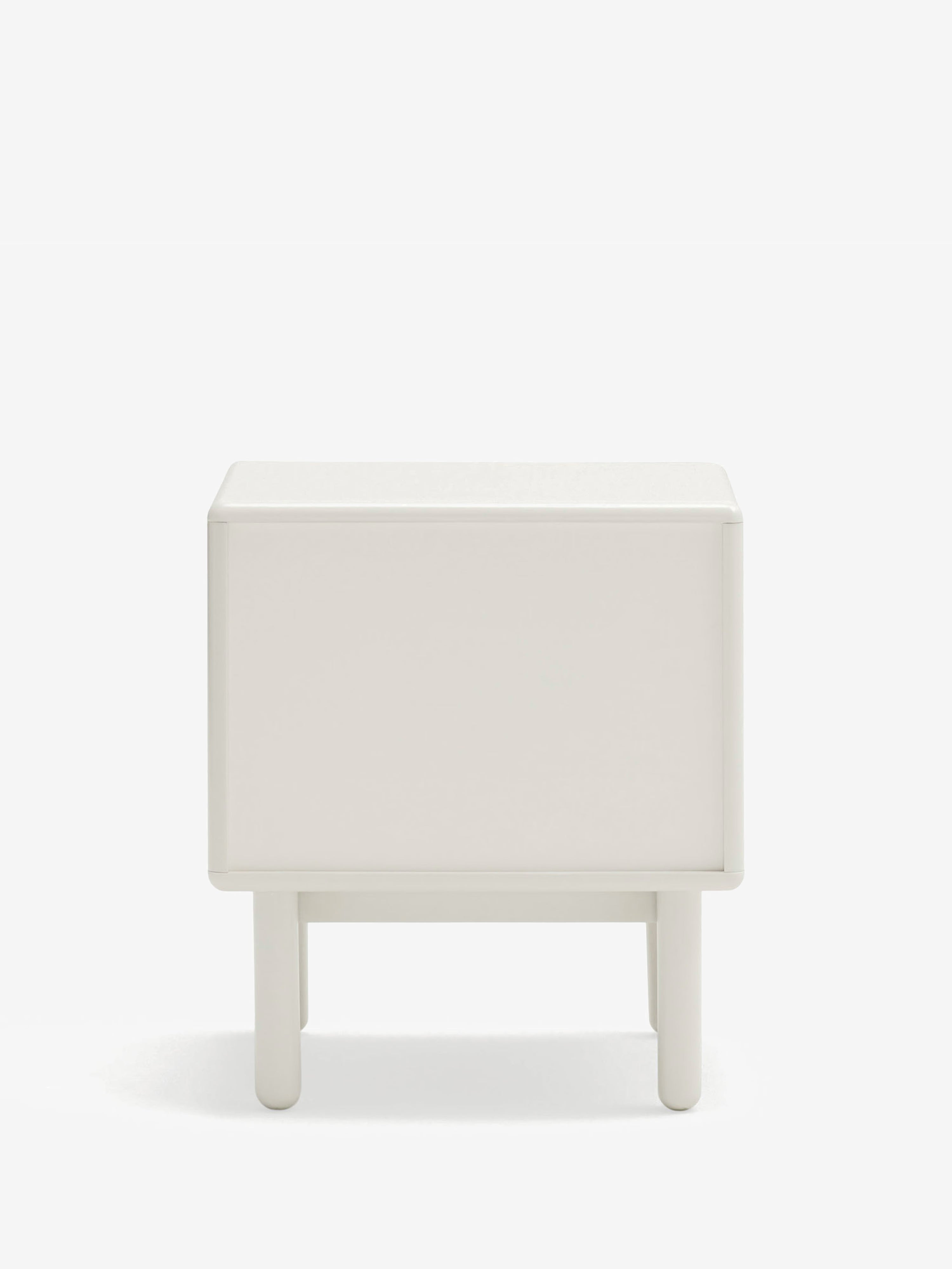 Corvo comodino in mdf laccato crema - design moderno 48 x 55 cm
