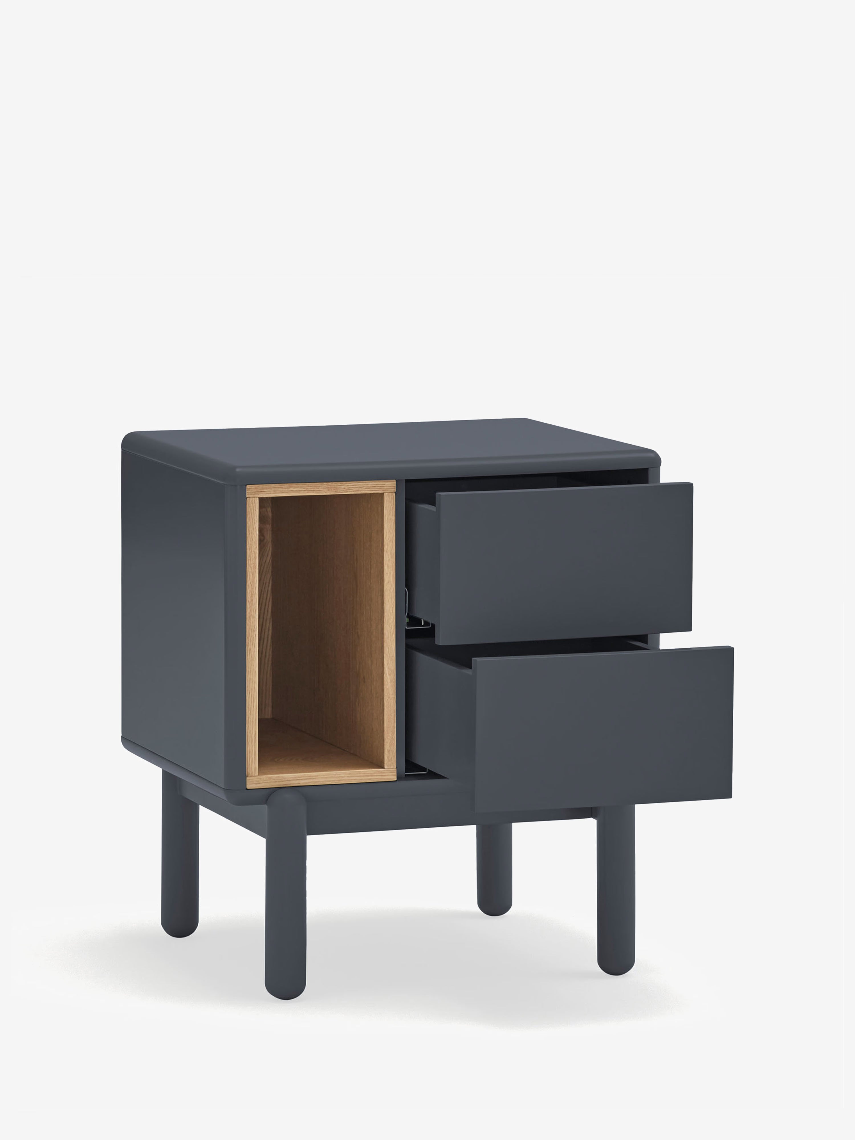 Corvo comodino in mdf laccato antracite - design moderno 48 x 55 cm