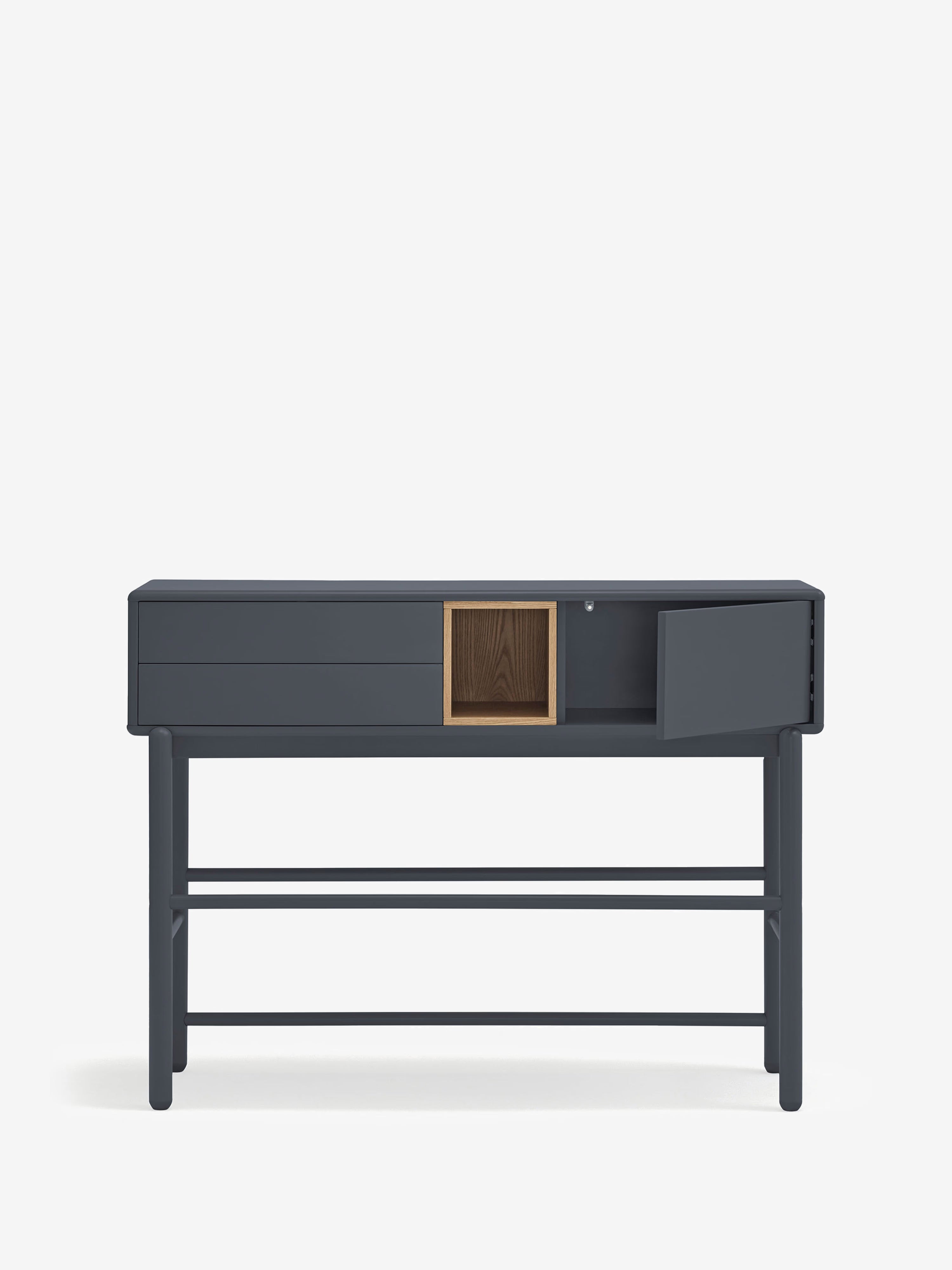 Consola Corvo antracita para recibidor y salón - mdf y madera maciza 120 x 90 cm