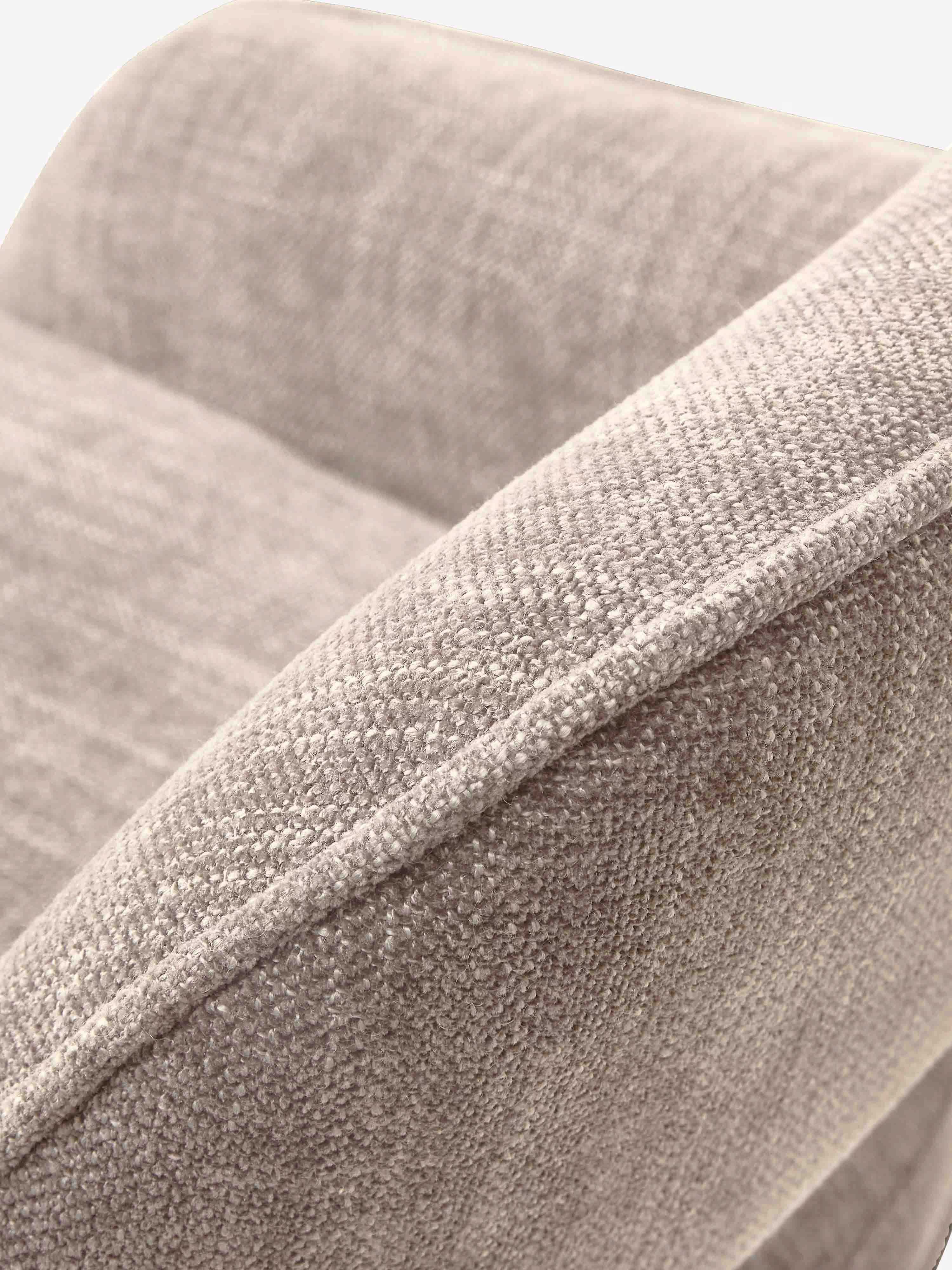 Cowley adjustable swivel stool in cream fabric and black metal | Modern design