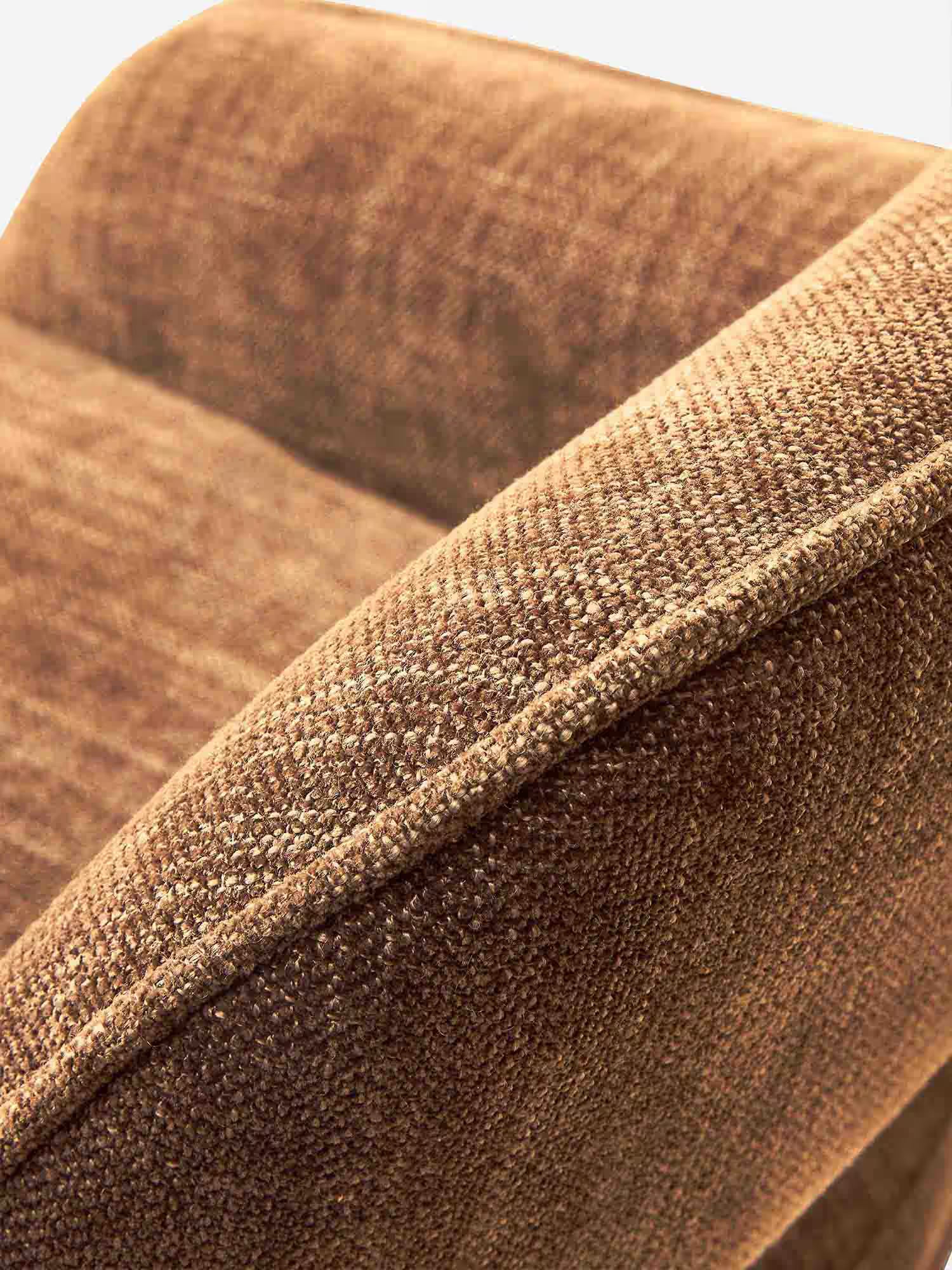 Cowley tabouret réglable et pivotant en tissu rouille et métal noir | Design moderne