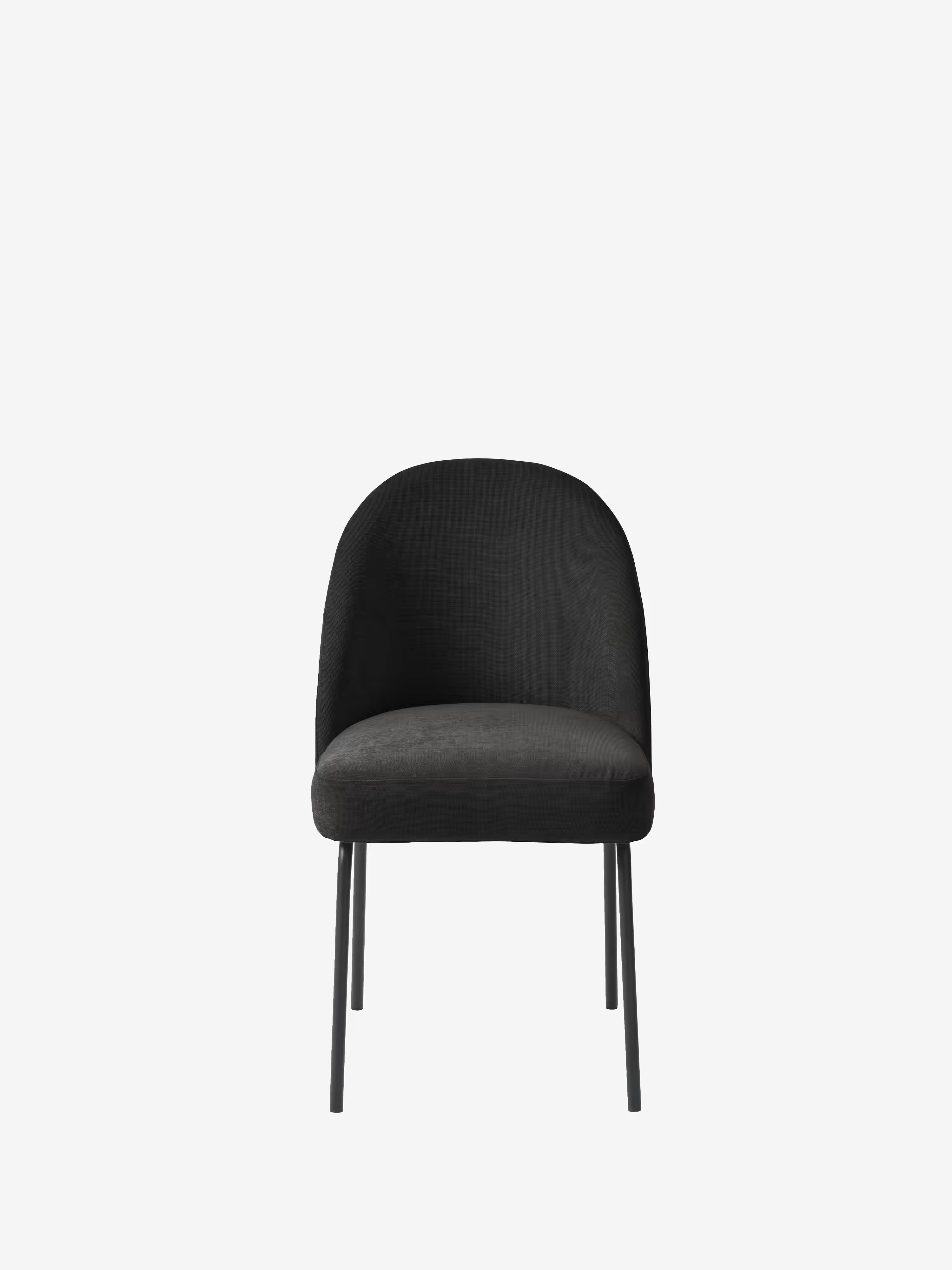 Creston Chaise rembourrée en tissu avec pieds en métal noir