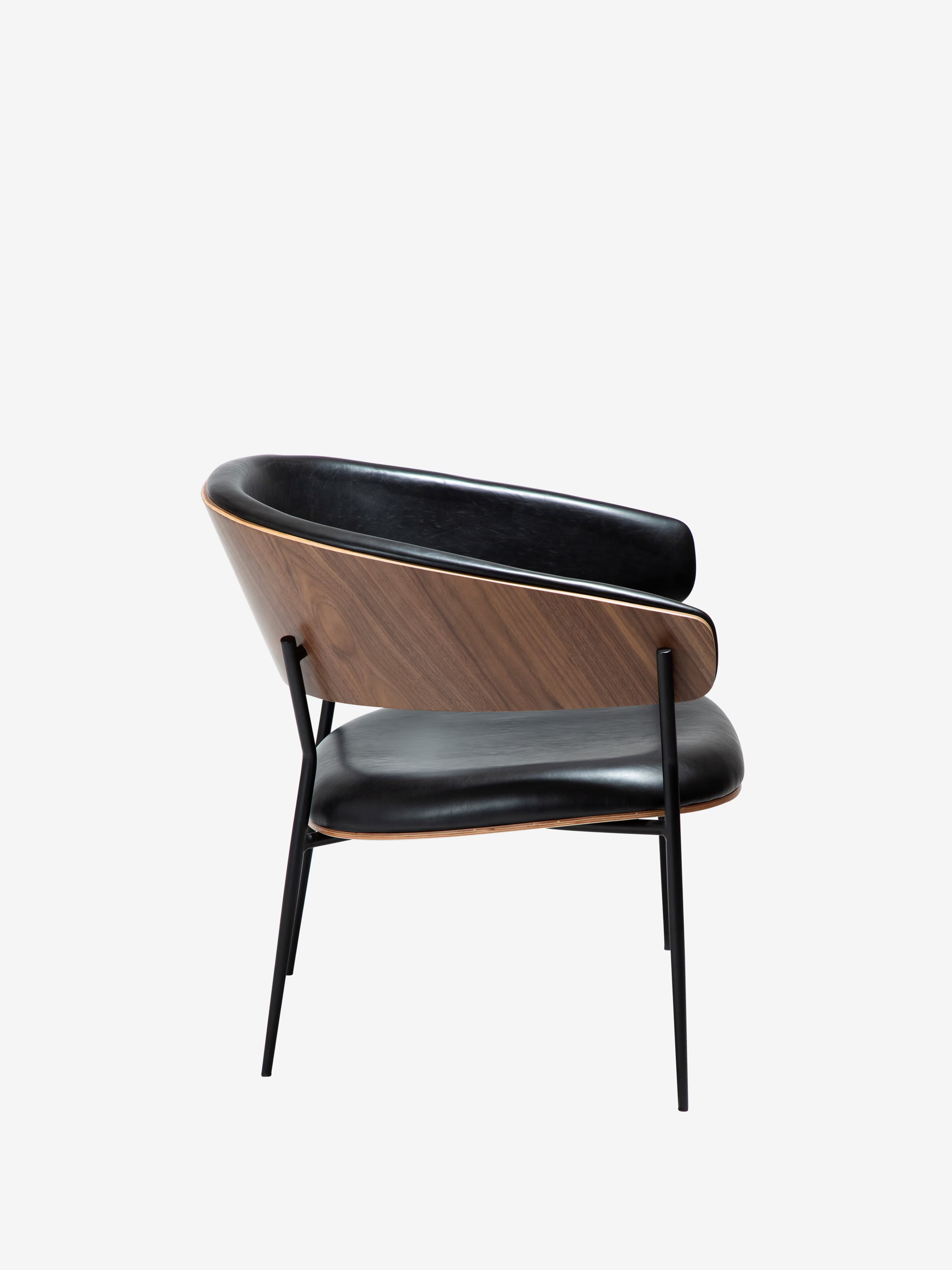 Crib Poltrona in Pelle sintetica e legno - stile mid-century con gambe in metallo anni '50