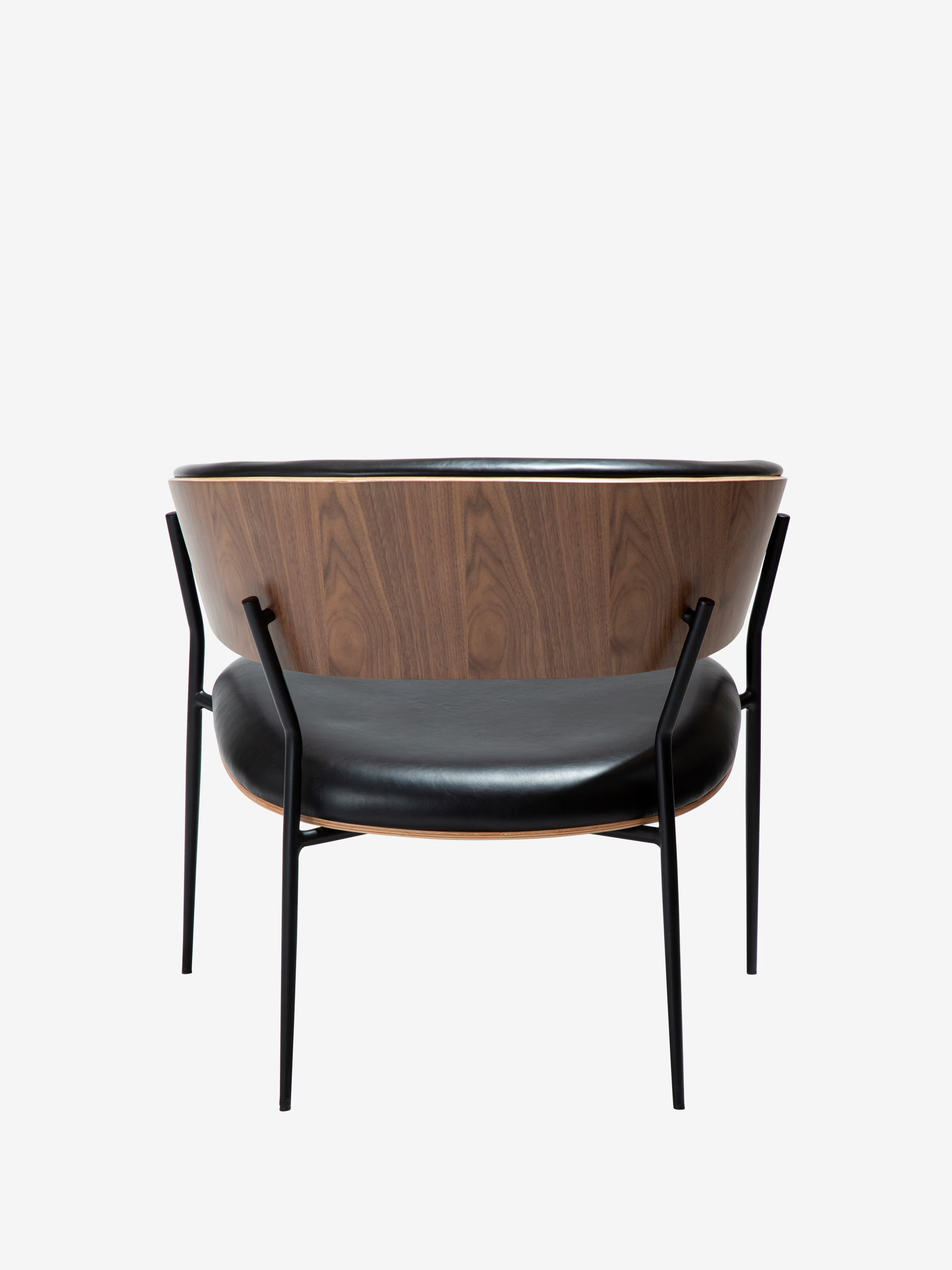 Crib Poltrona in Pelle sintetica e legno - stile mid-century con gambe in metallo anni '50