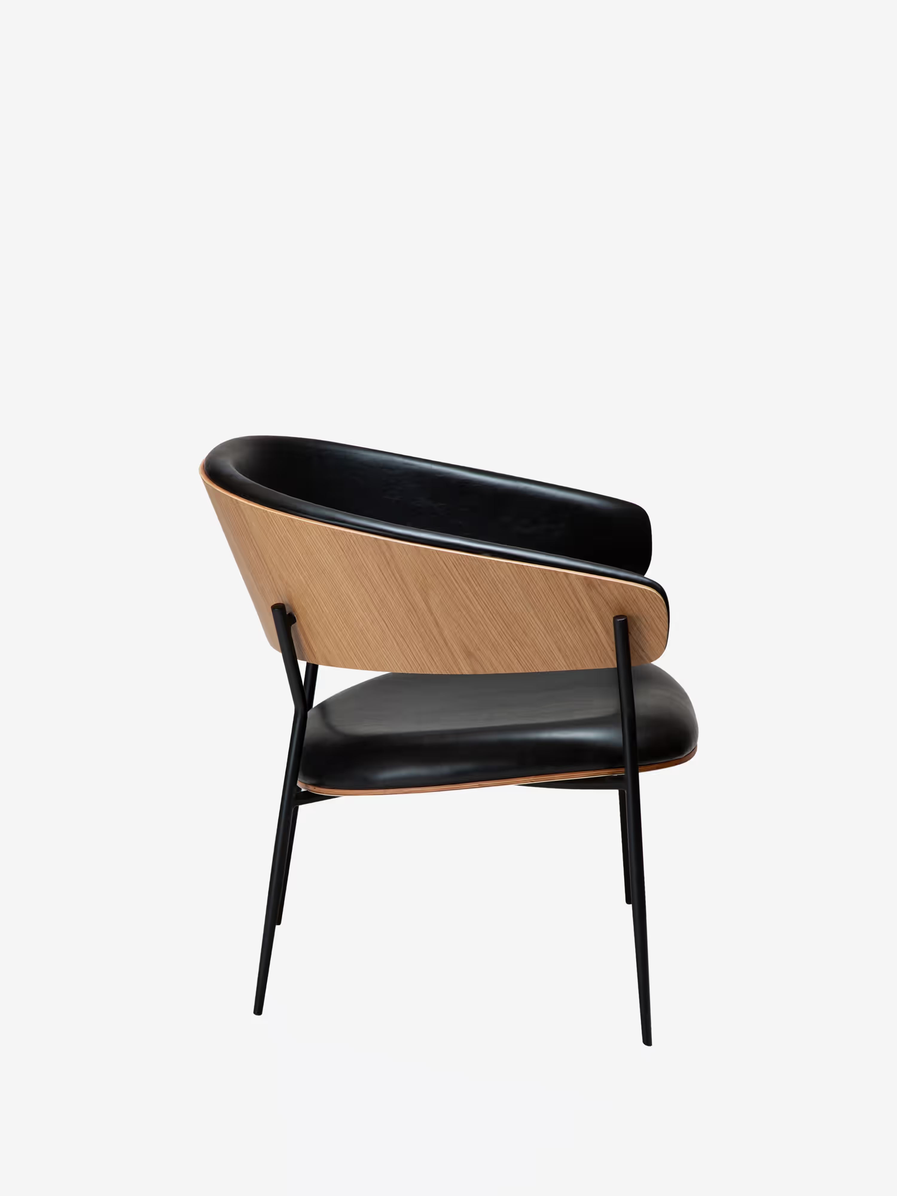 Crib Poltrona in Pelle sintetica e legno - stile mid-century con gambe in metallo anni '50