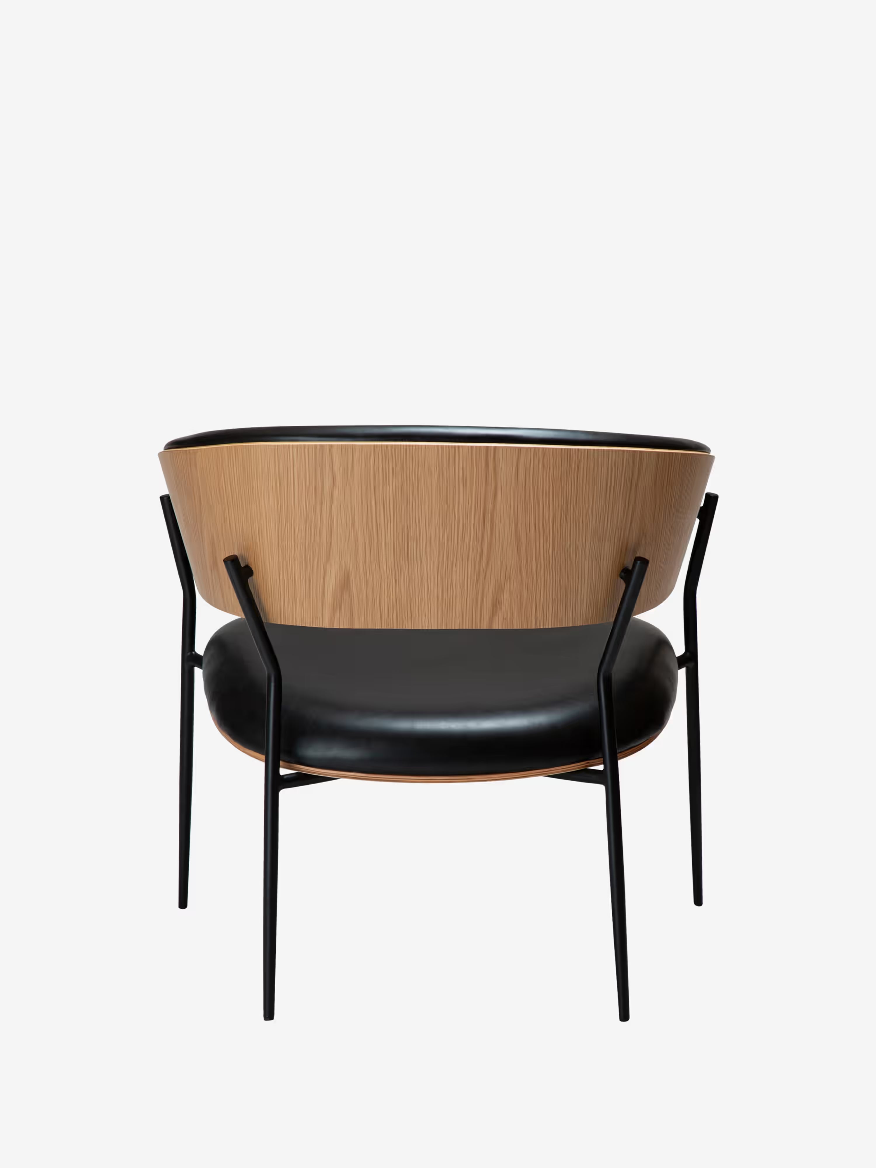 Crib Poltrona in Pelle sintetica e legno - stile mid-century con gambe in metallo anni '50
