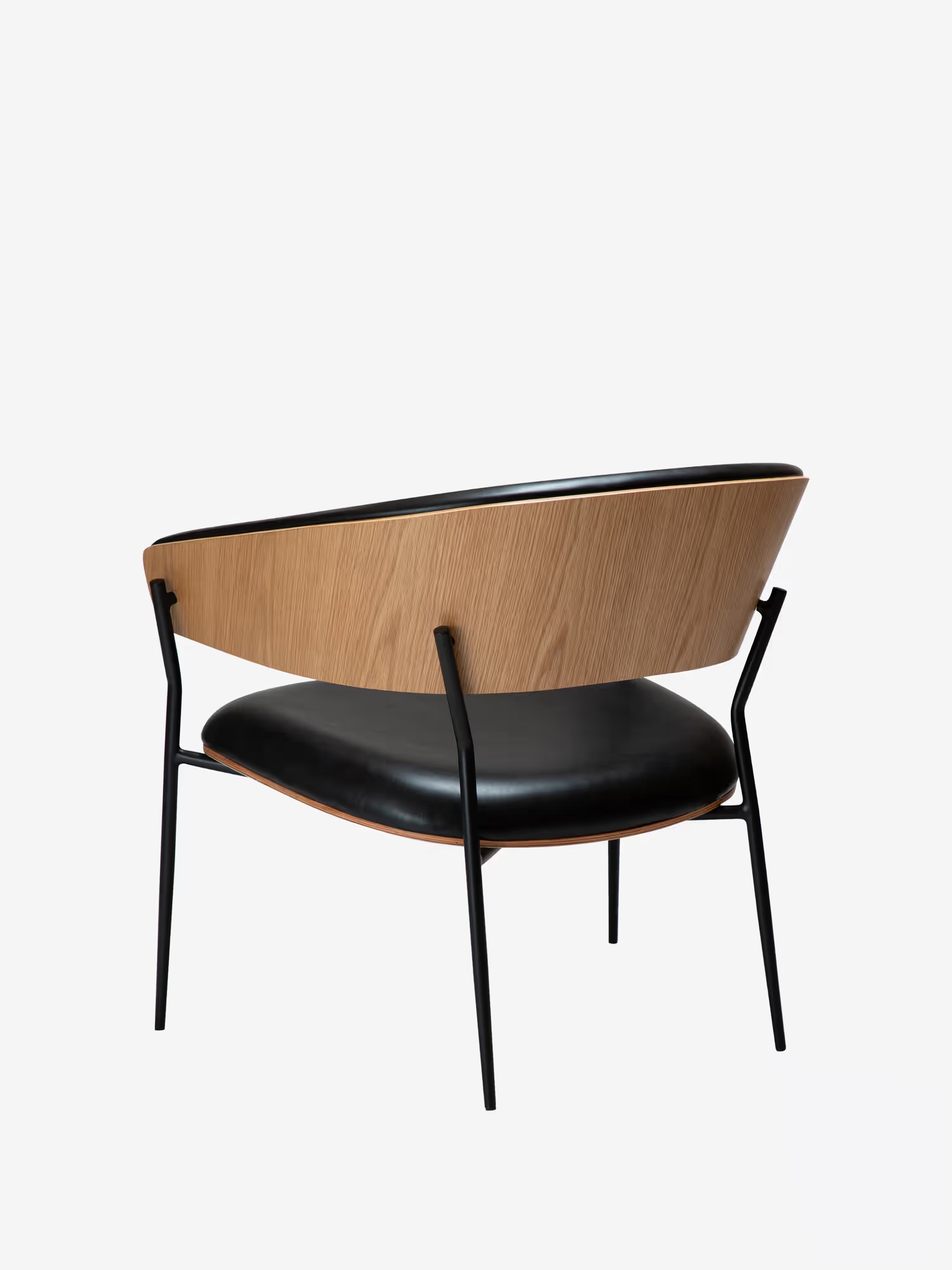Crib Poltrona in Pelle sintetica e legno - stile mid-century con gambe in metallo anni '50