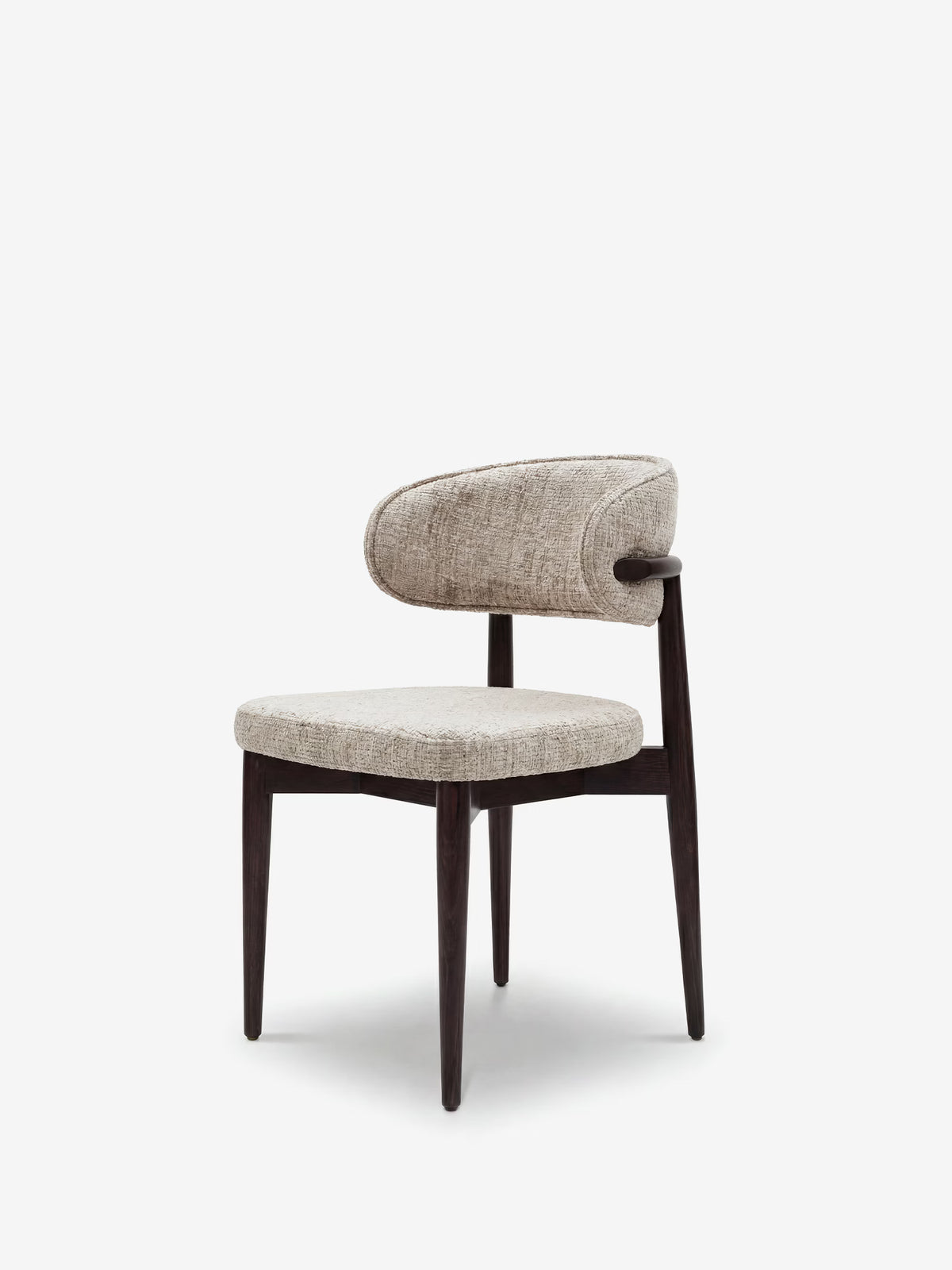 Dafne chaise design en bois massif wengé et chenille verte