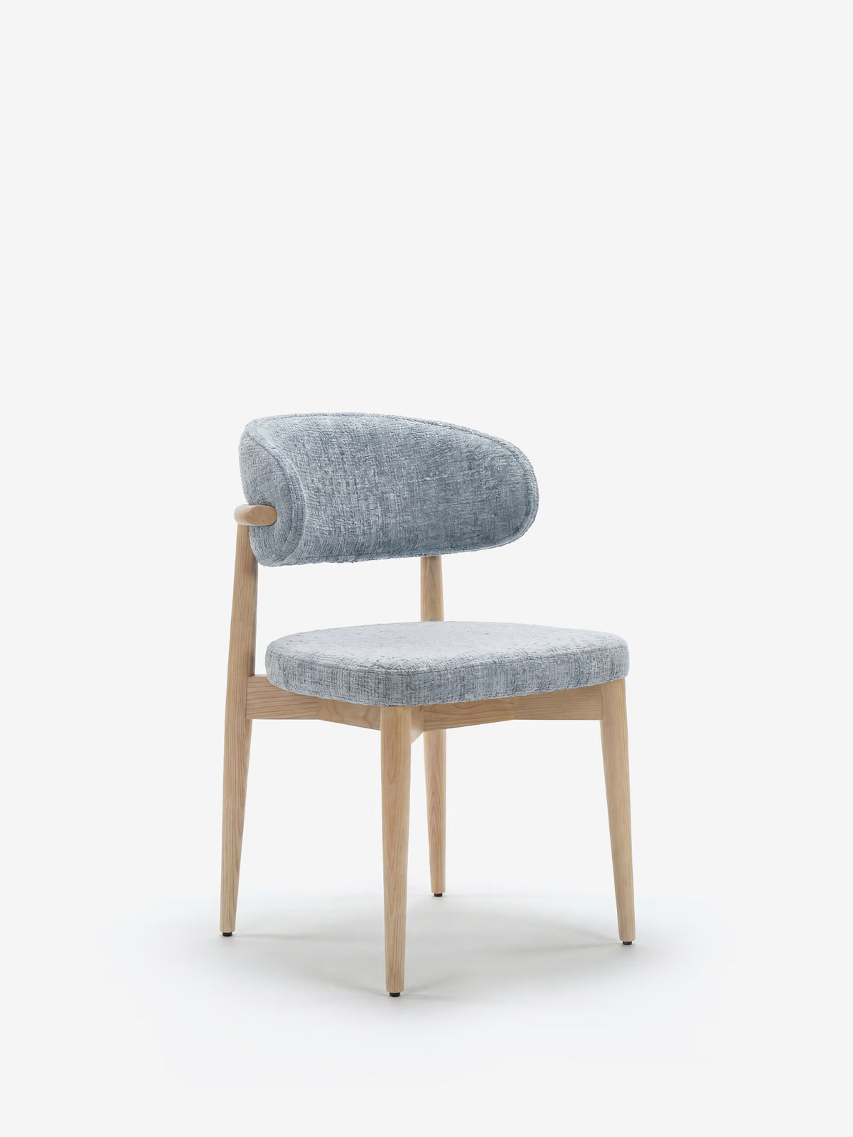 Dafne Chaise design en bois massif de chêne naturel et chenille terracotta