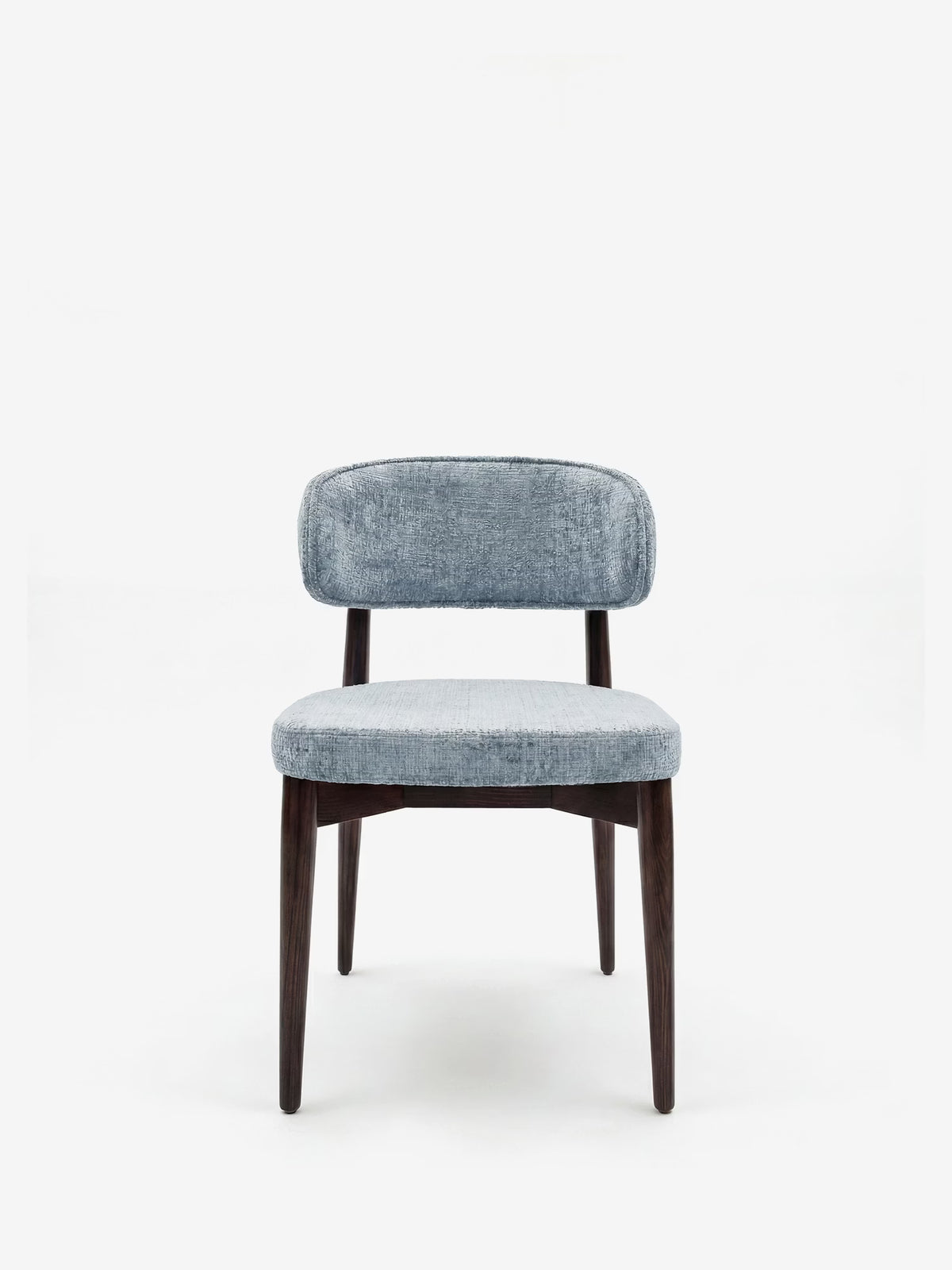 Dafne chaise design en bois massif wengé et chenille verte