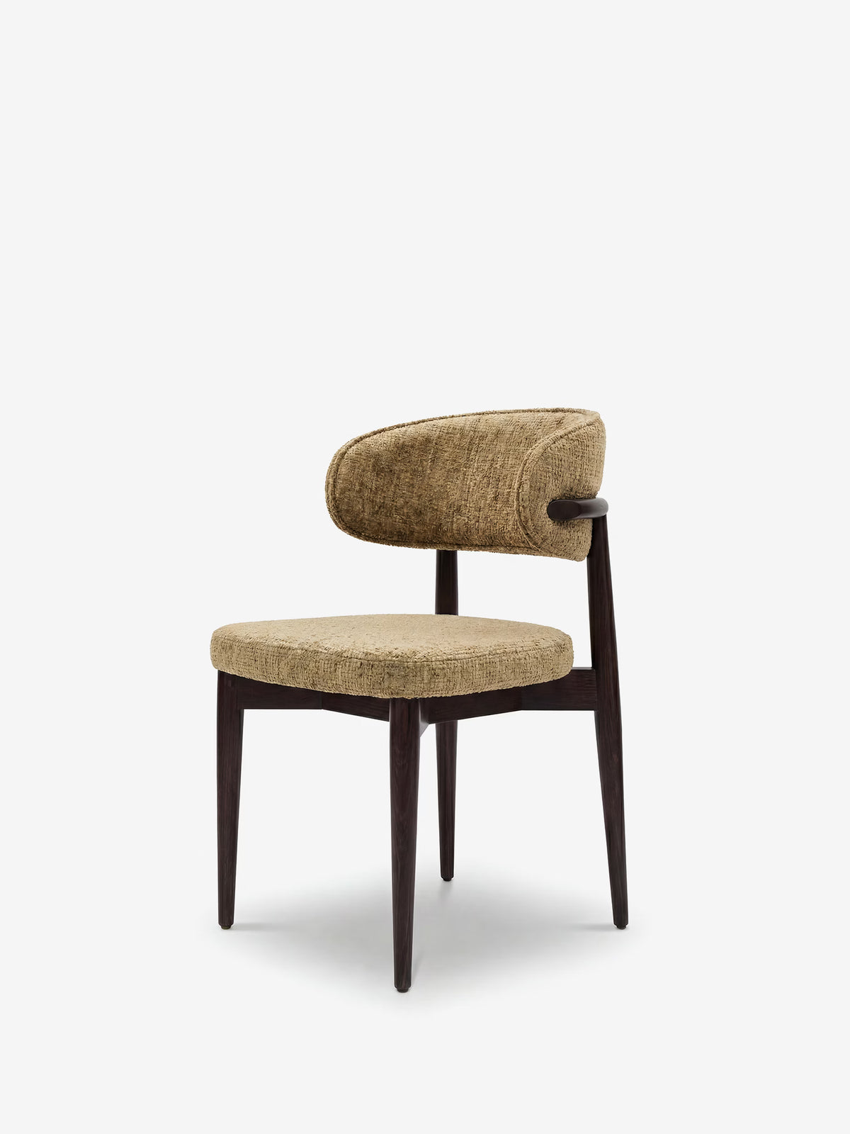Dafne chaise design en bois massif wengé et chenille verte