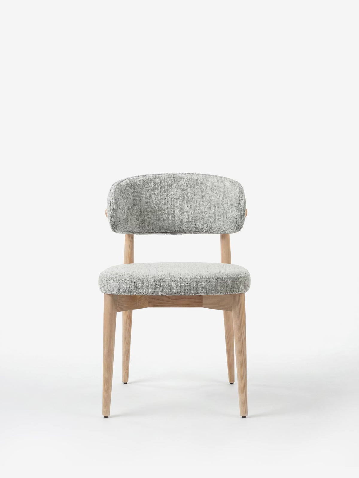 Dafne Chaise design en bois massif de chêne naturel et chenille terracotta
