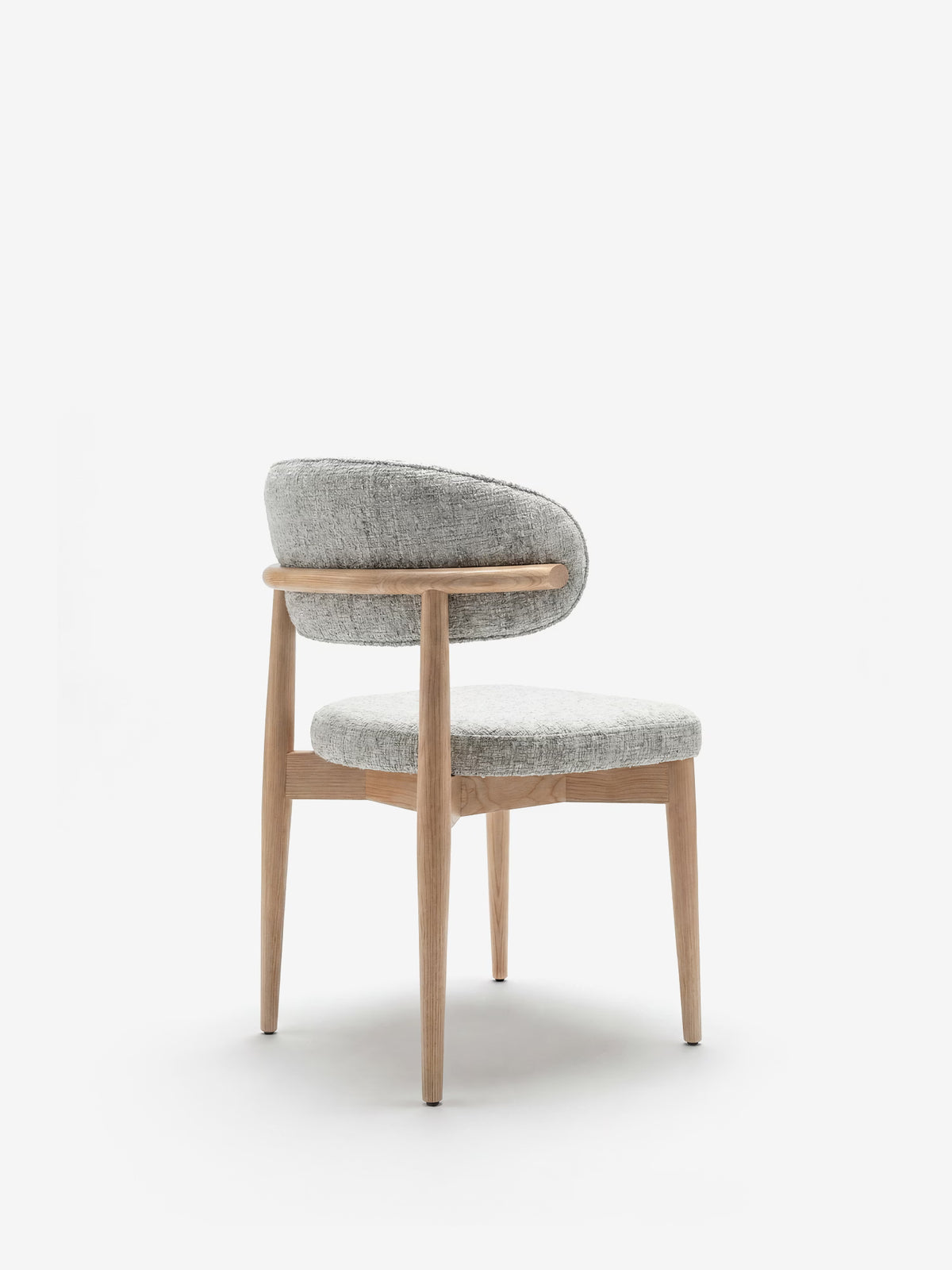 Dafne Chaise design en bois massif de chêne naturel et chenille terracotta