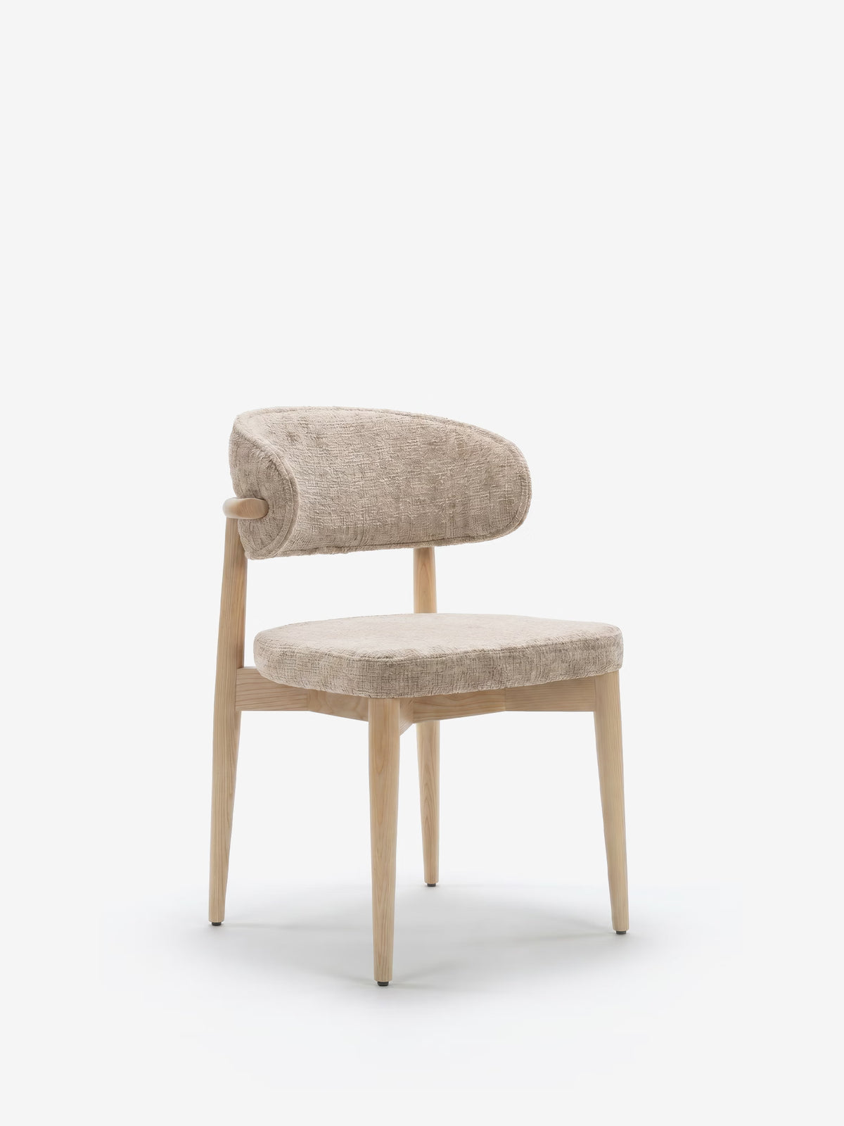 Dafne Chaise design en bois massif de chêne naturel et chenille terracotta