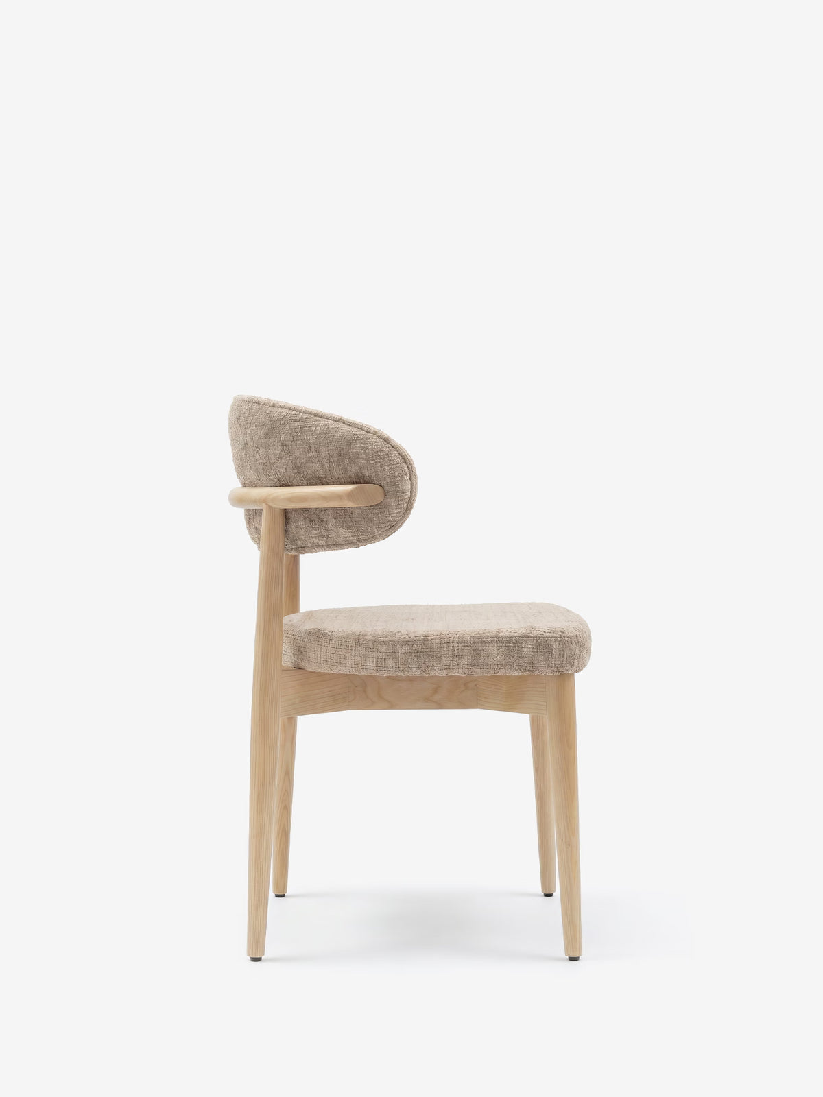 Dafne Chaise design en bois massif de chêne naturel et chenille terracotta