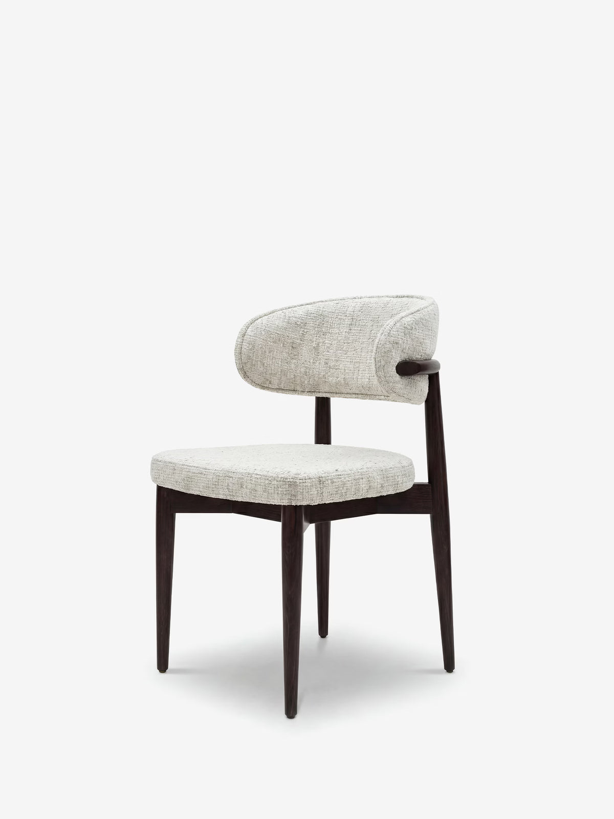 Dafne chaise design en bois massif wengé et chenille verte