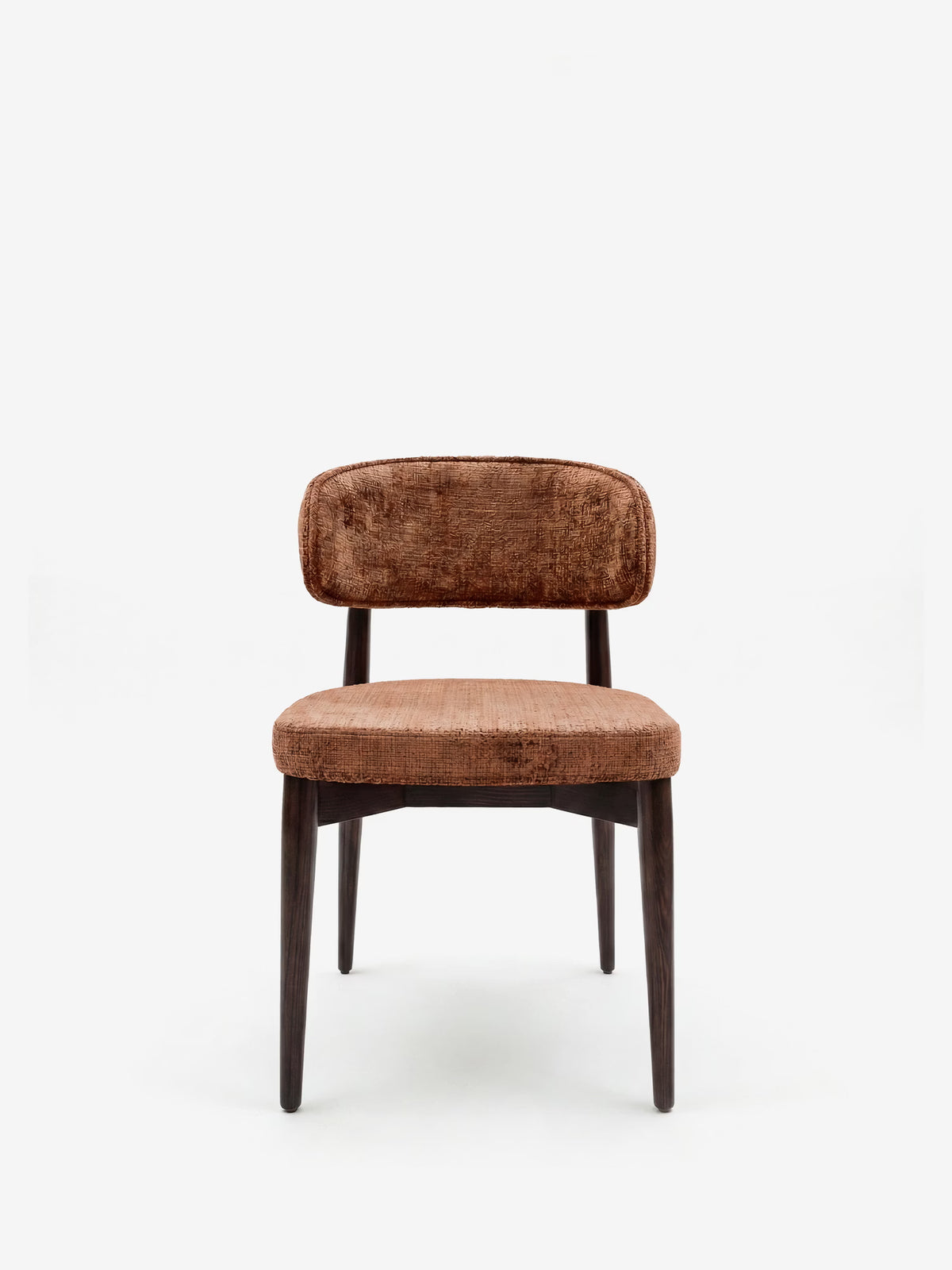Dafne chaise design en bois massif wengé et chenille verte