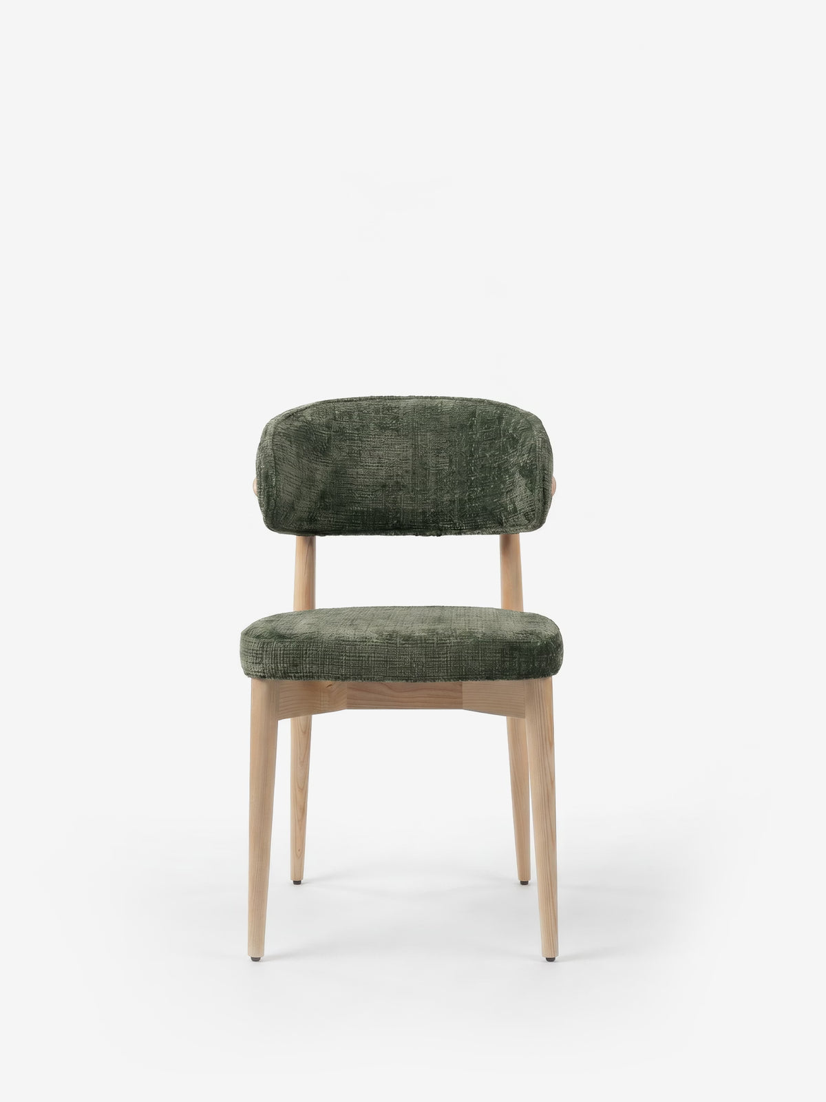 Dafne Chaise design en bois massif de chêne naturel et chenille terracotta