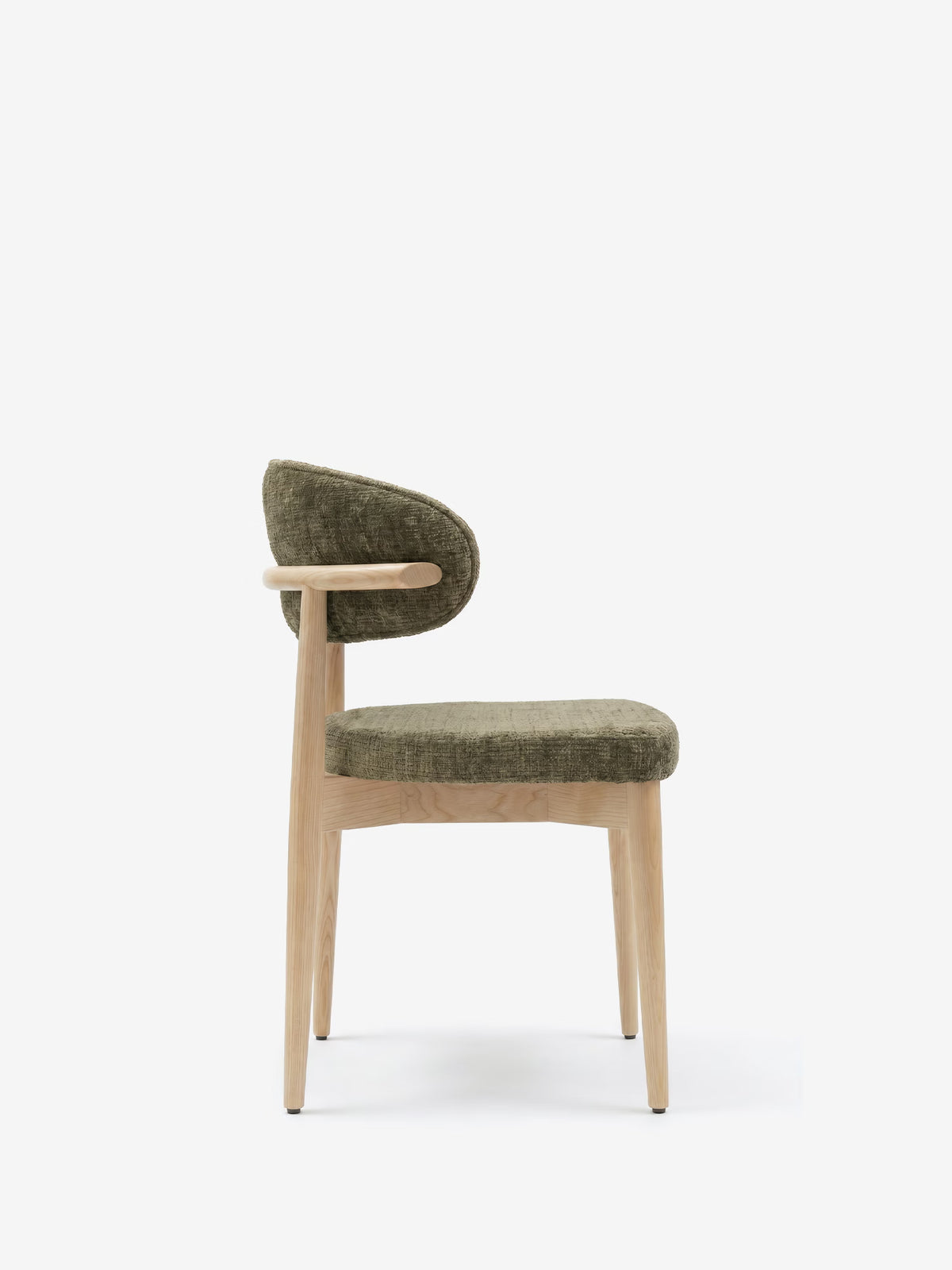 Dafne Chaise design en bois massif de chêne naturel et chenille terracotta