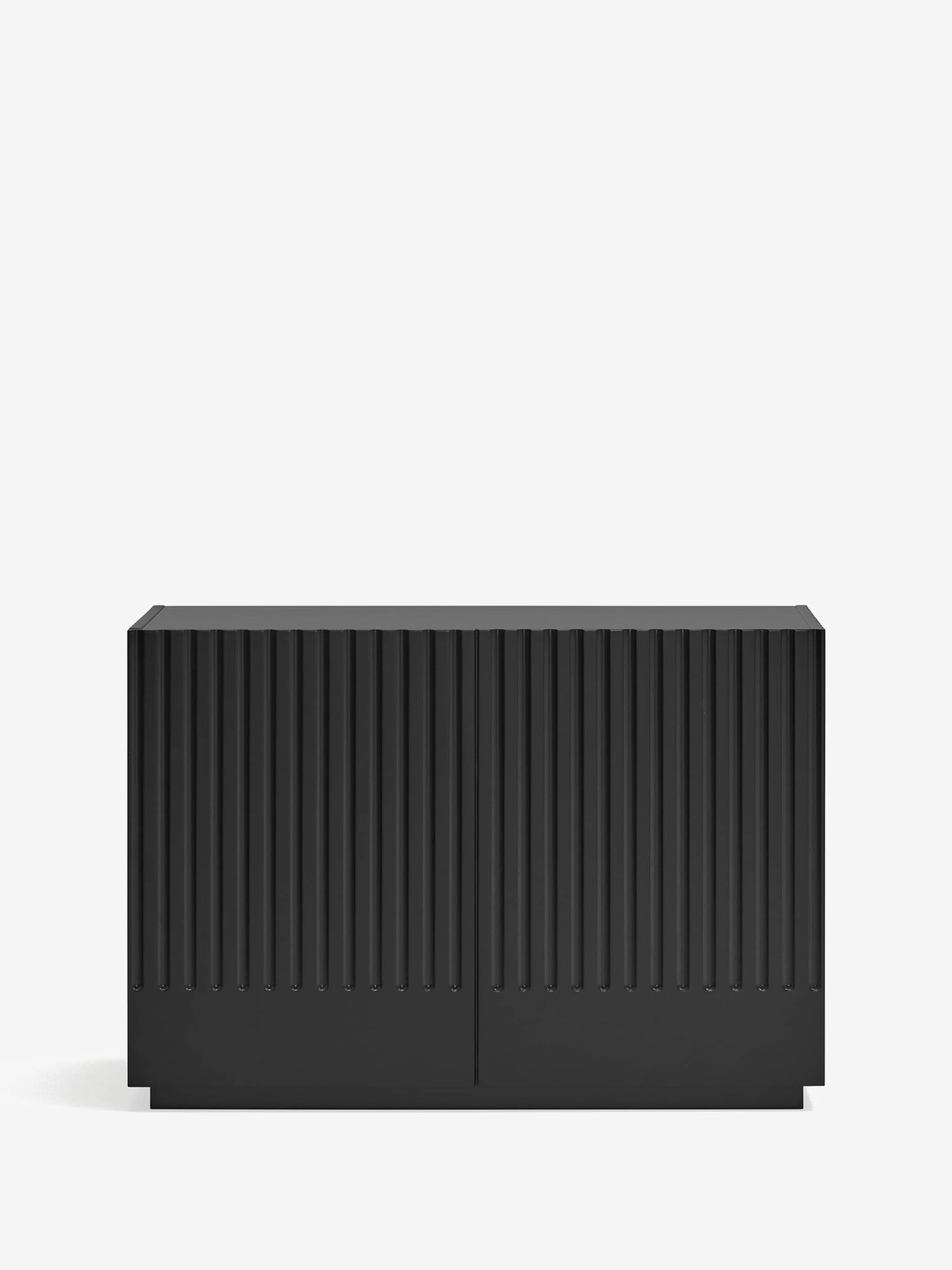 Doric comò in mdf laccato nero - cassettiera a 2 ante e 2 cassetti 100 x 70 cm