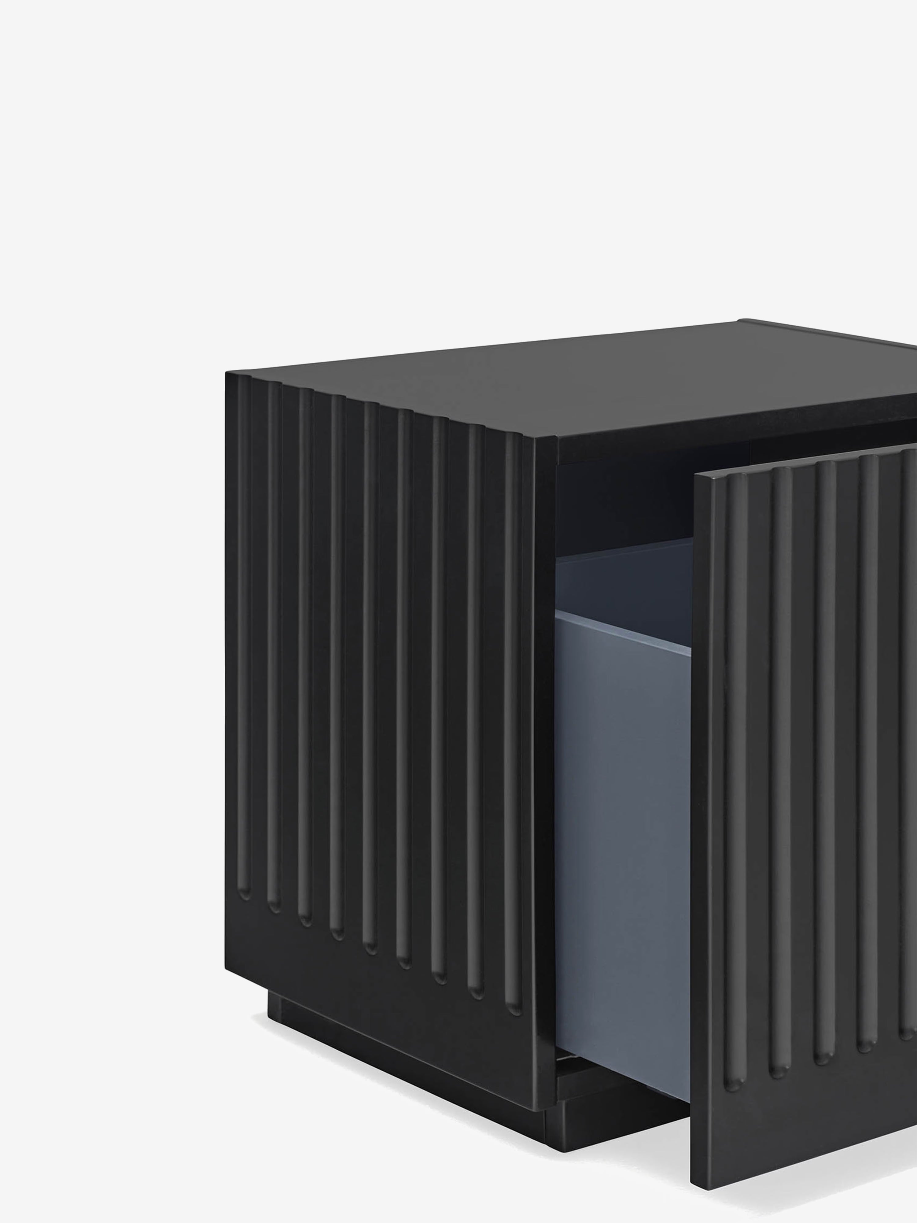 Doric comodino in mdf laccato nero - design modern chic 52 x 50 cm