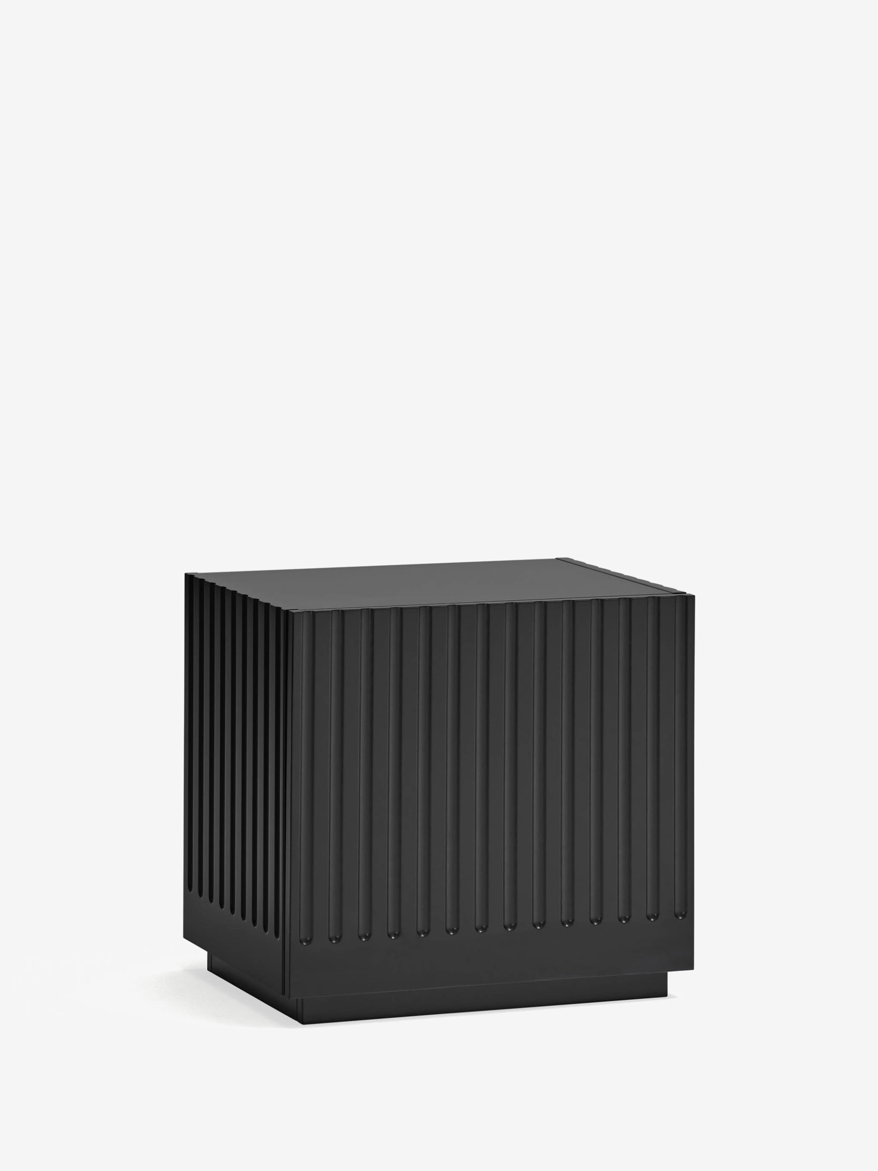 Doric comodino in mdf laccato nero - design modern chic 52 x 50 cm