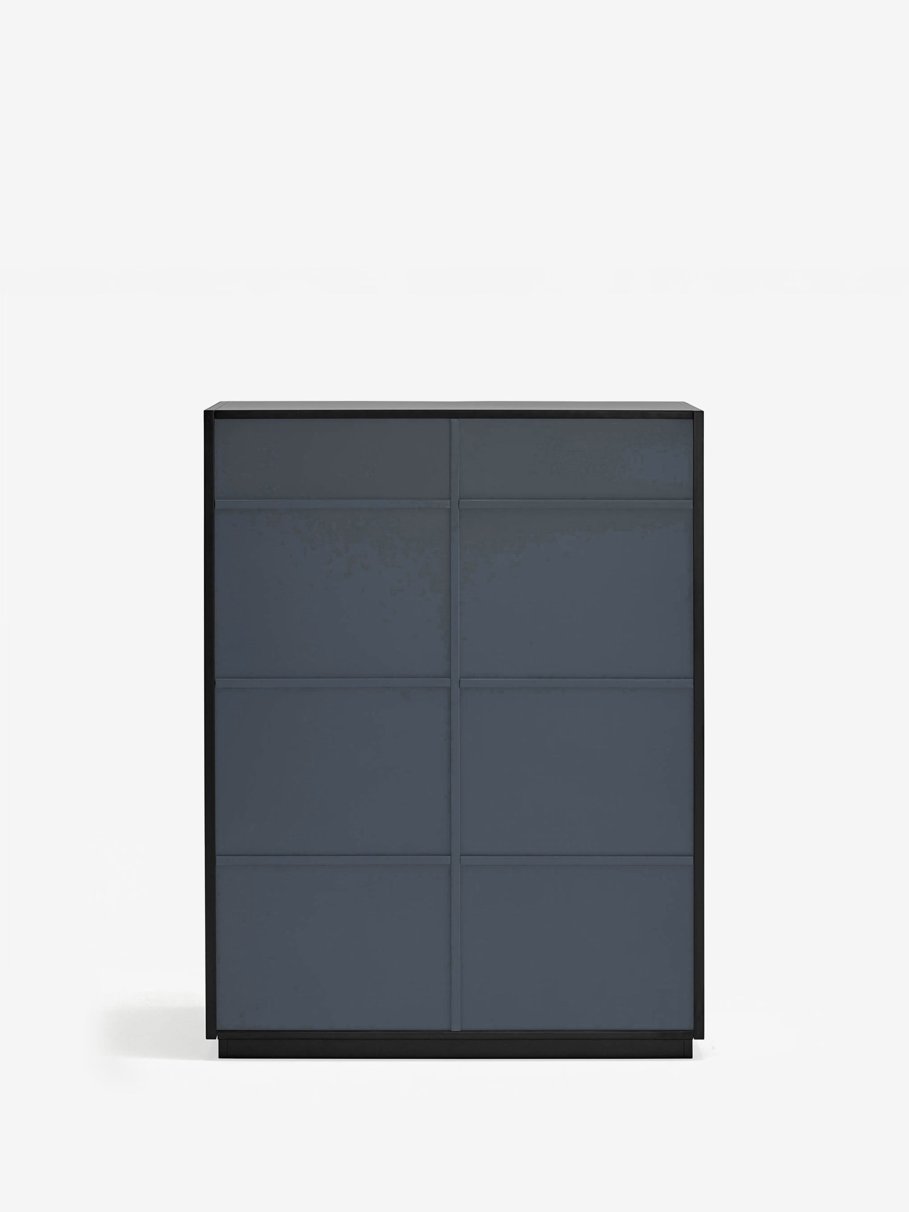 Doric aparador alto de MDF lacado negro - aparador de 2 puertas 91 x 120 cm