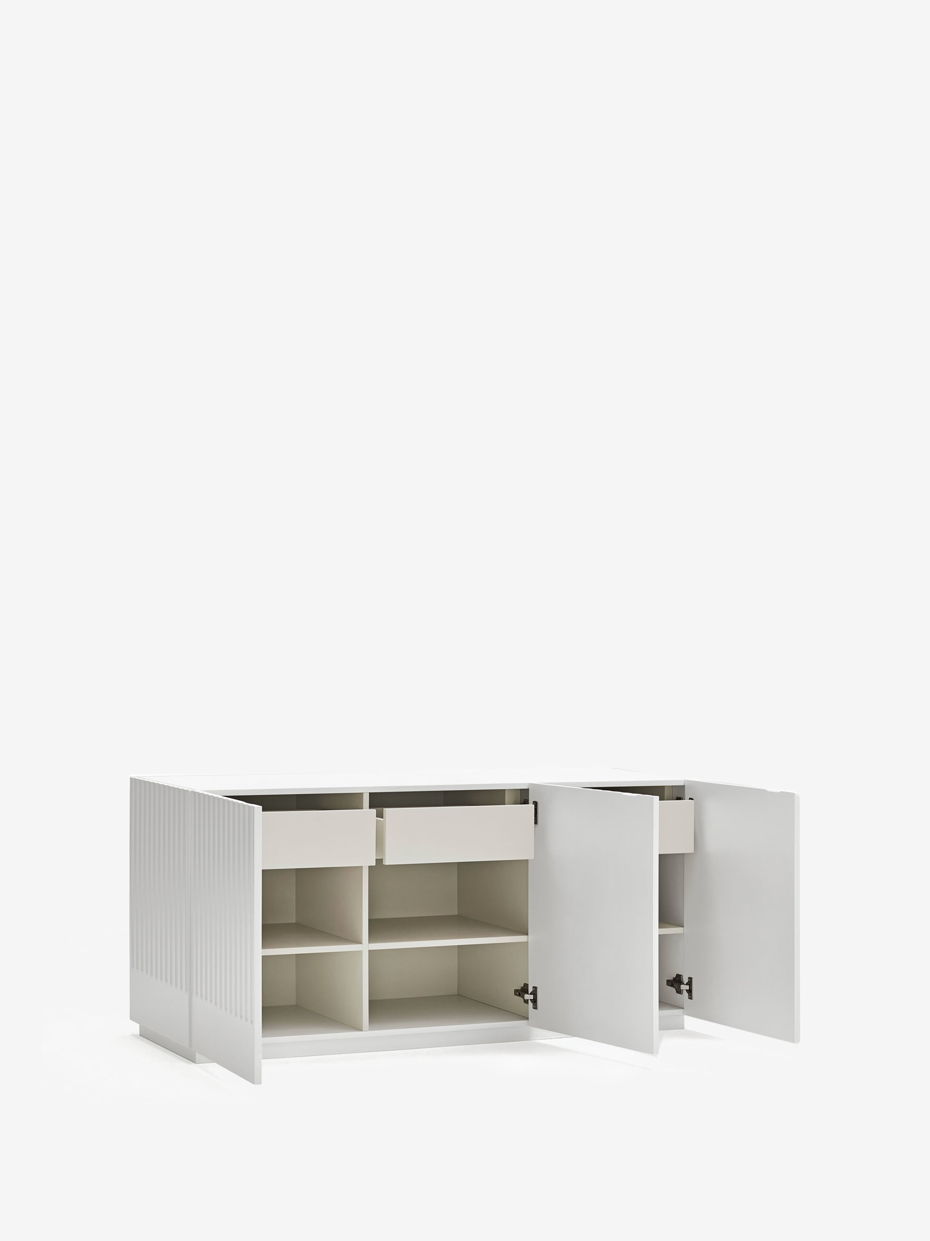 Doric aparador bajo blanco - aparador de 3 puertas 148 x 70 cm
