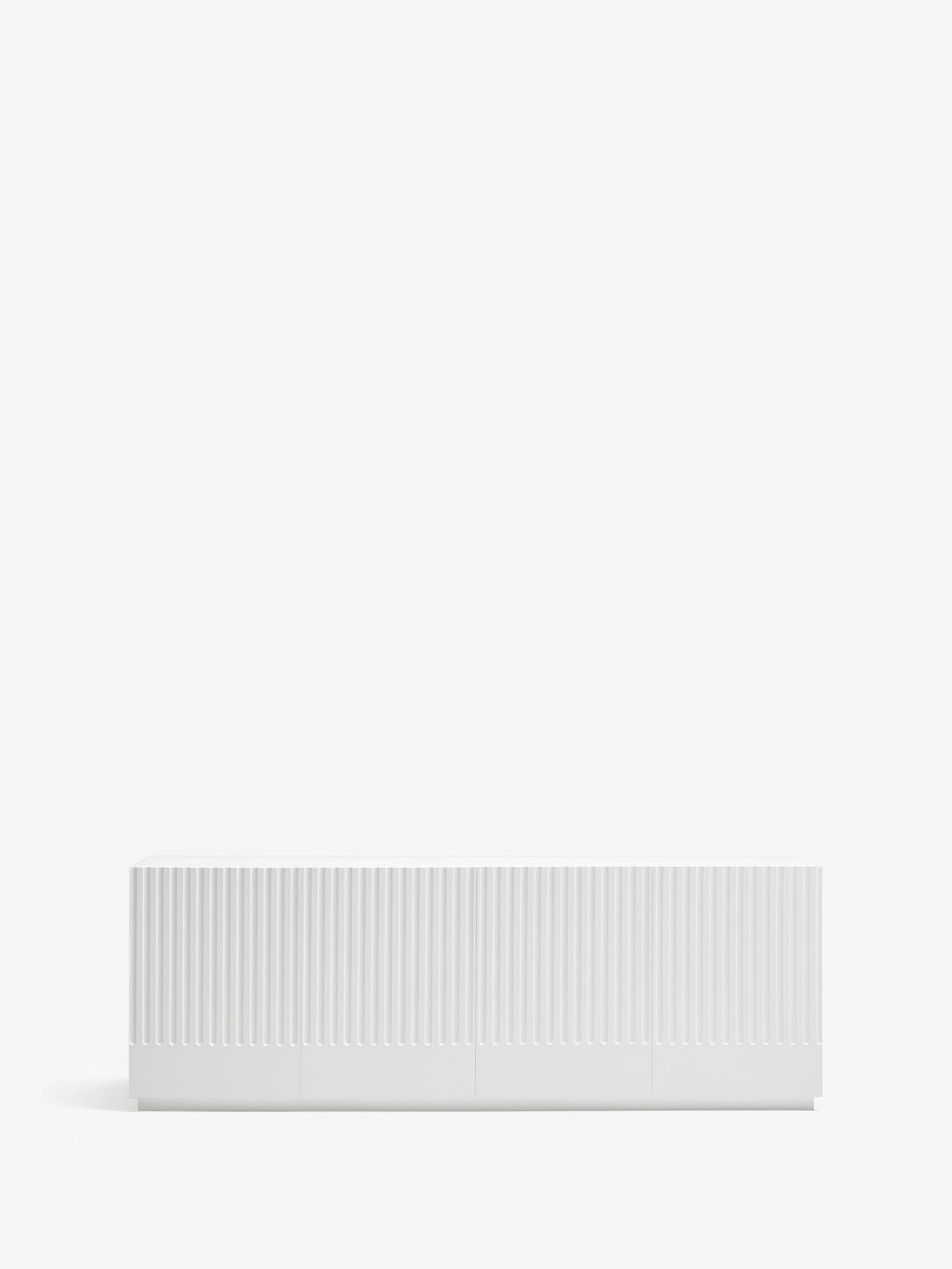 Doric aparador bajo MDF blanco - aparador de 4 puertas 198 x 70 cm