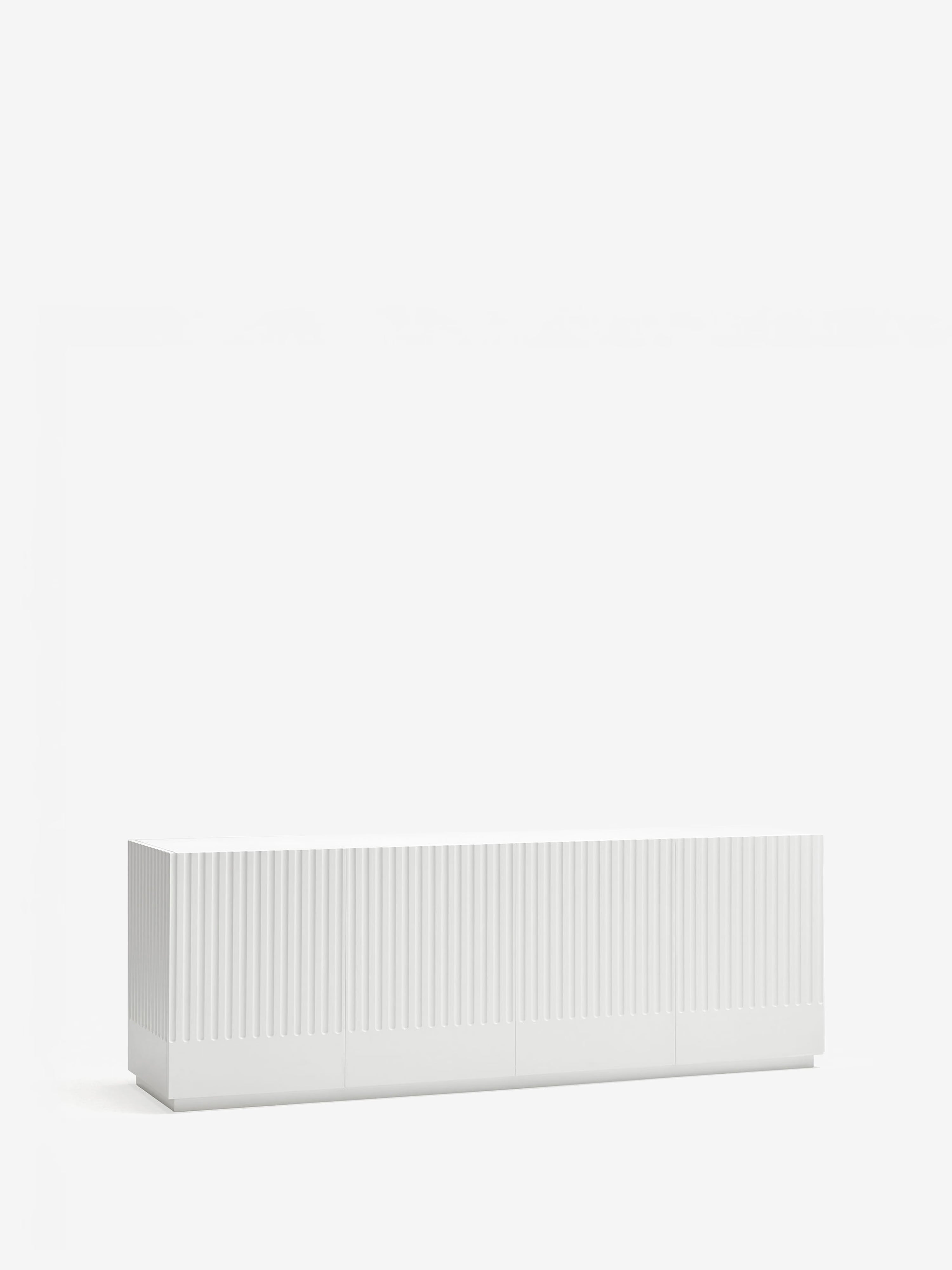 Doric aparador bajo MDF blanco - aparador de 4 puertas 198 x 70 cm